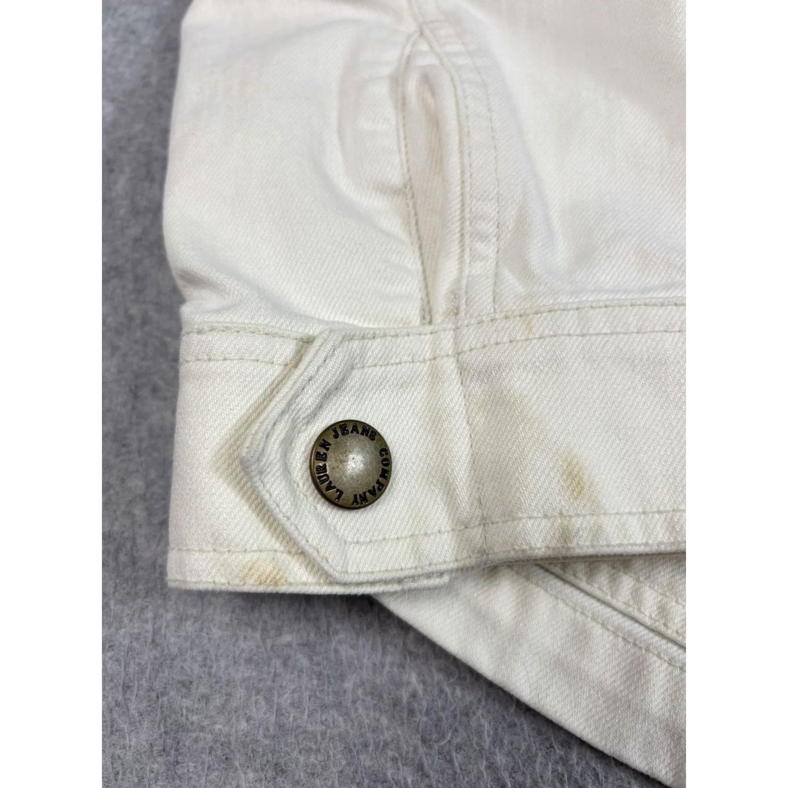 Ralph Lauren Lauren Ralph Lauren Jacket Womens Large White Belted Utility Boho 90s Denim Cotton Pockets Jacket Coat Size L / US 10 / IT 46 - 7 Thumbnail