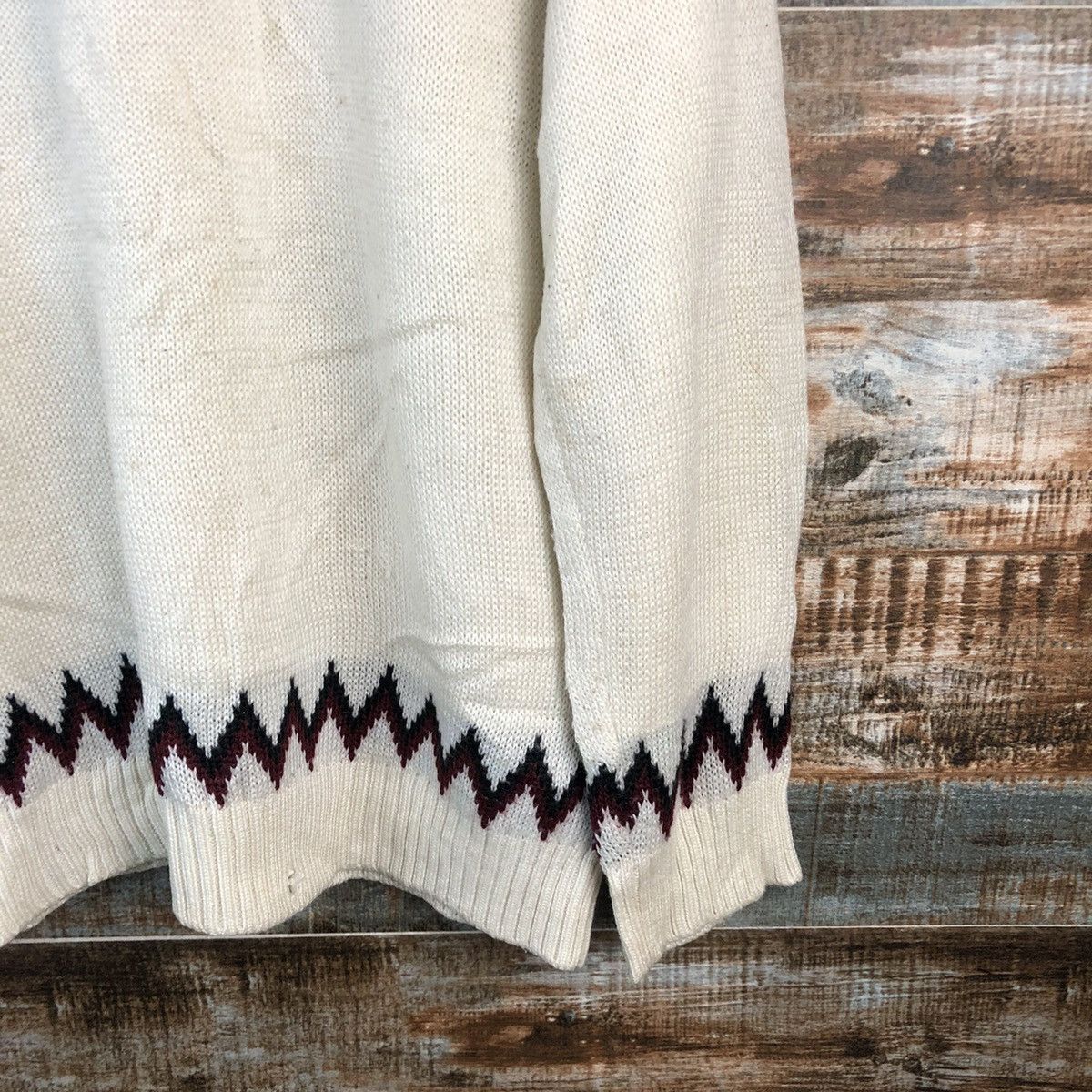GU DL GU White navajo japan sweatshirt Knitwear #C580 Size US L / EU 52-54 / 3 - 16 Thumbnail