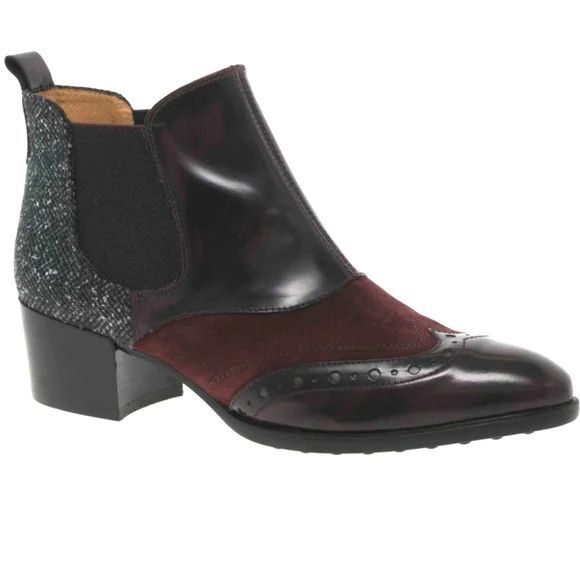 image of Nordstrom Hispanitas Baltimore Chelsea Mixed Media Bootie Size 37 in Black/Gray, Women's
