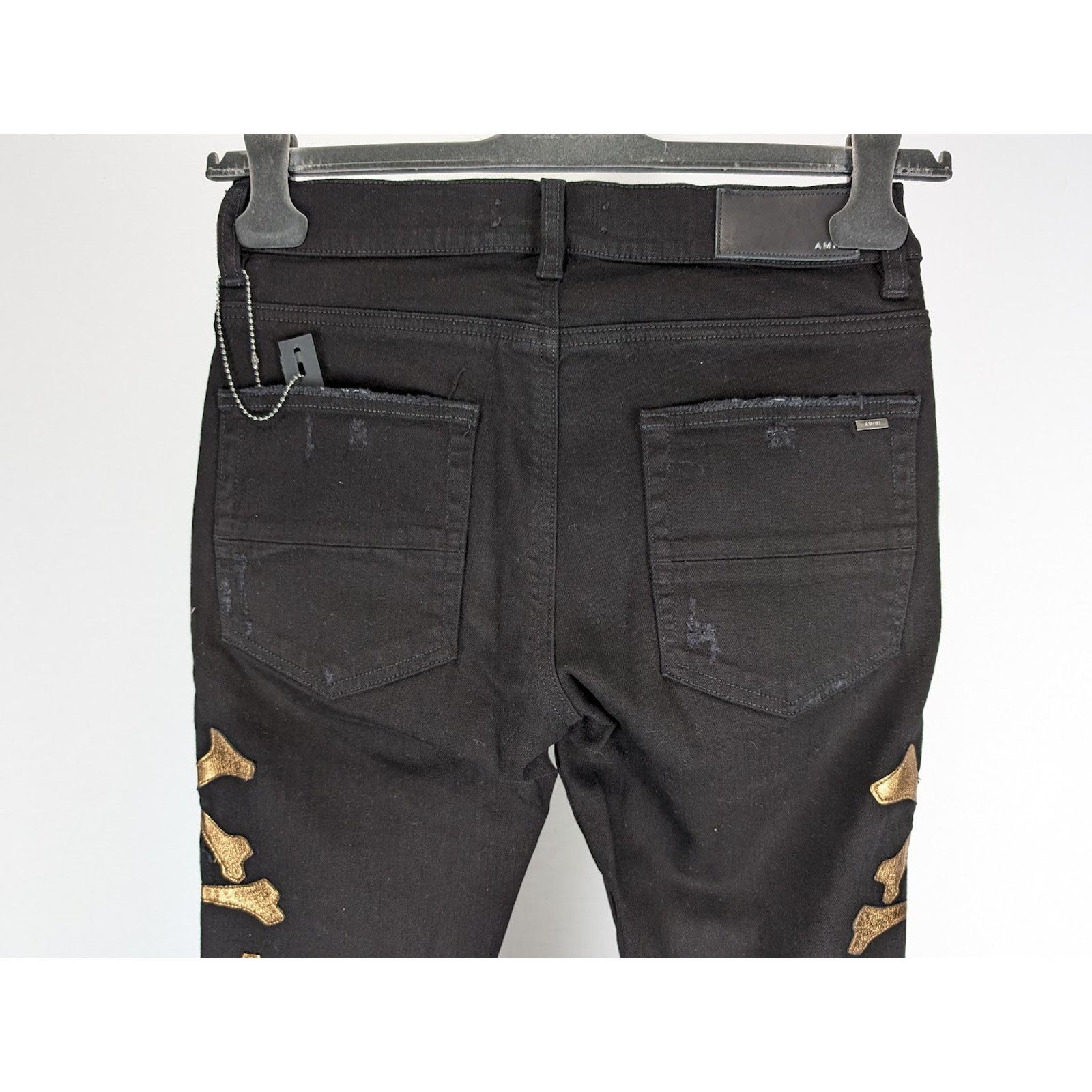 Amiri o1rshd1 Bones Jeans in Black/Gold Size US 31 - 19 Thumbnail