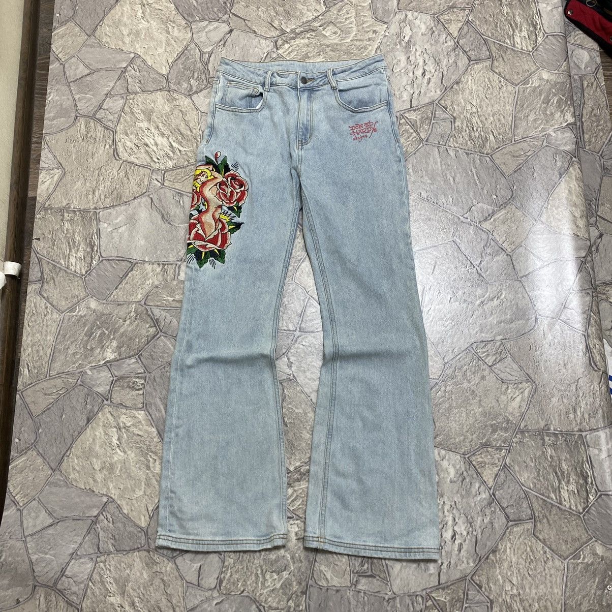 Ed Hardy Vintage Ed Hardy Flared Jeans y2k Size 31" - 6 Thumbnail