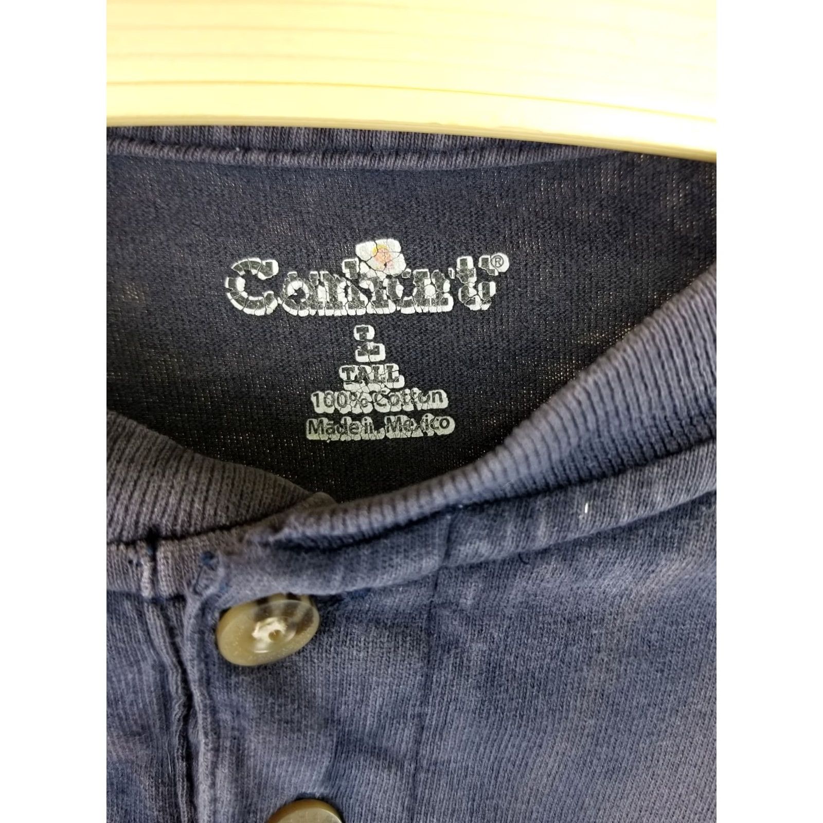 Carhartt VINTAGE Carhartt LONG SLEEVE T-SHIRT Polo Shirt Men L Blue One Pocket Trash**ed** Y2K Sun Fade Size US L / EU 52-54 / 3 - 6 Thumbnail