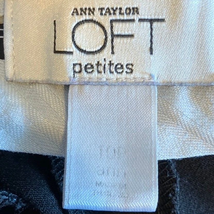 Loft VINTAGE LOFT Ann Taylor LOFT Womens Pants Black Mid Rise Wide-Leg Stretch 10P Size 24" / US 00 / IT 34 - 5 Thumbnail