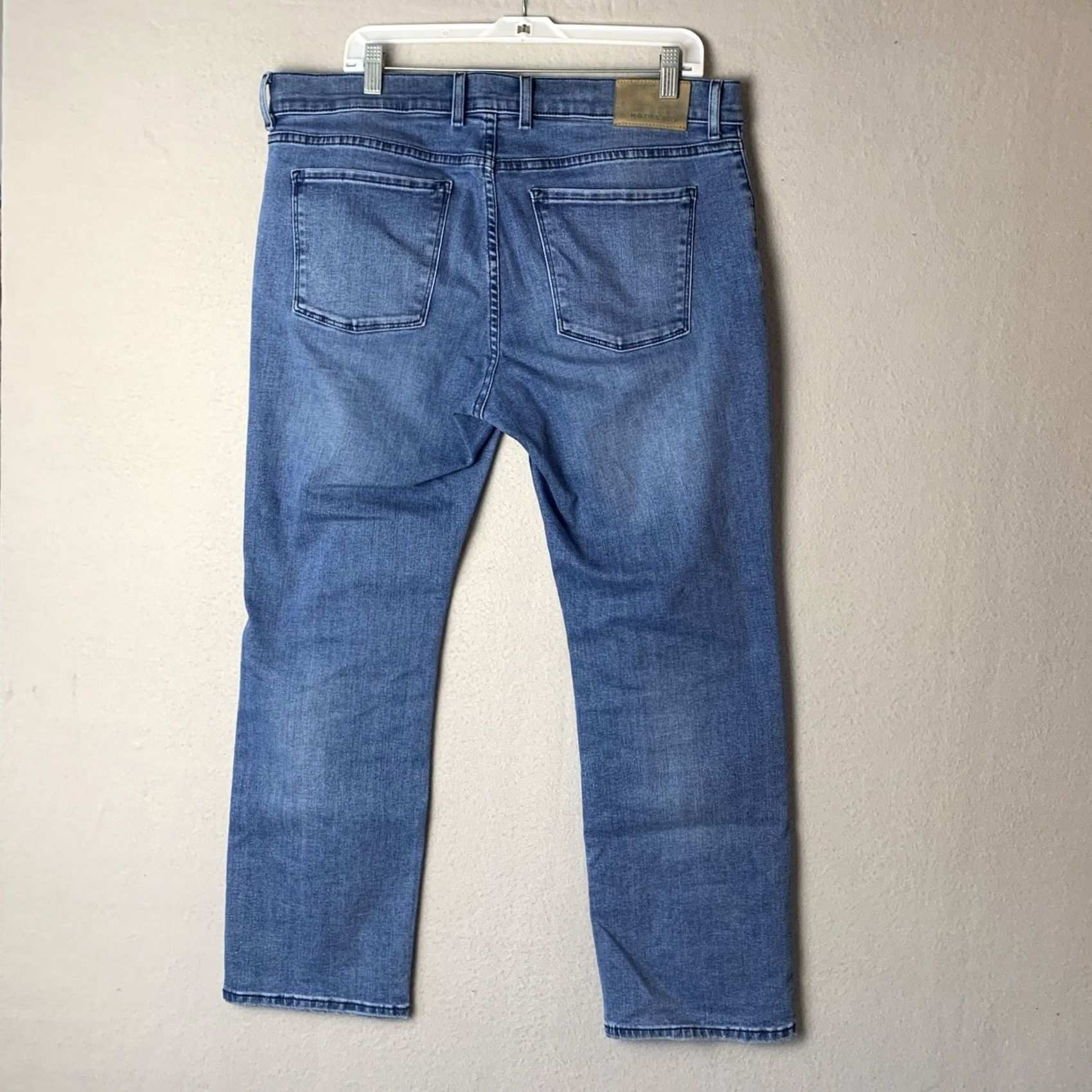 Mott & Bow Mott & Bow Jeans Mens 35x30 Blue Straight Stretch Denim Preppy Casual Regular Rise 5-Pocket Logo Button Zipper Size US 35 - 2 Thumbnail