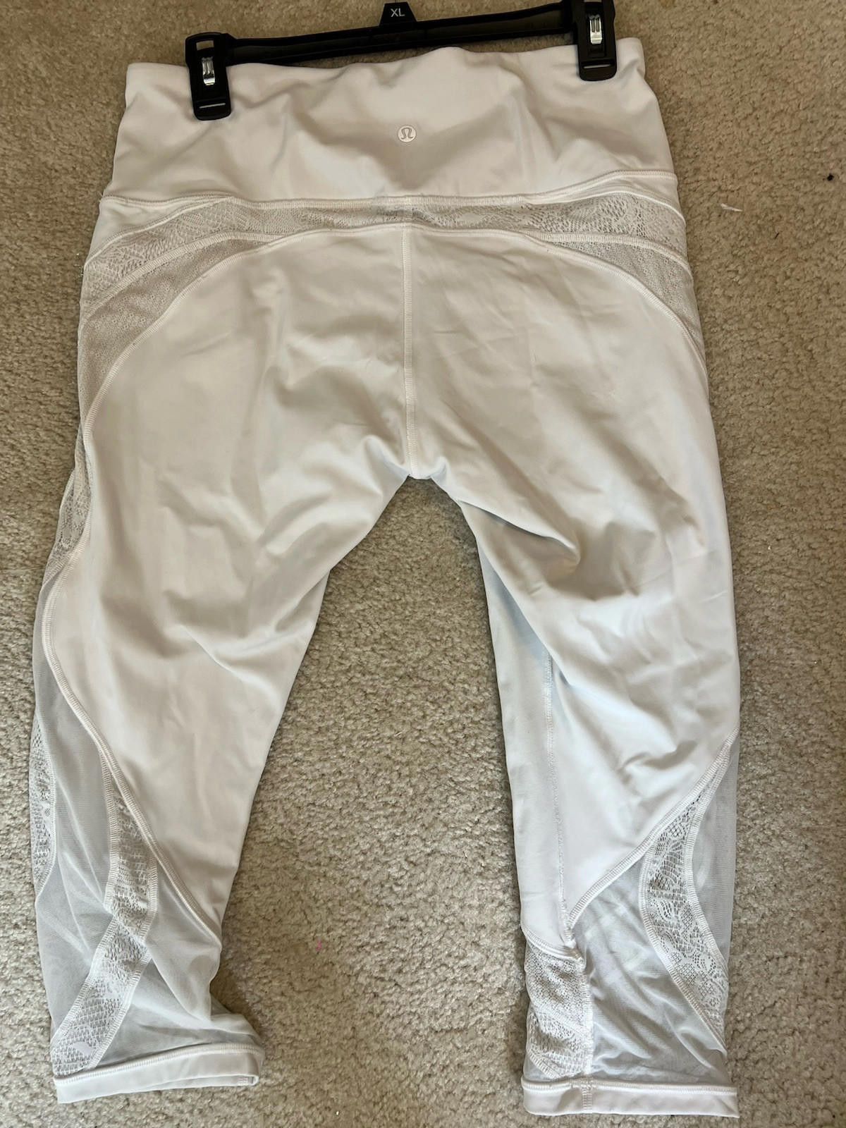Designer Lululemon Wunder Under Crop 21" *Lace White Sz12 Size 34" / US 12 / IT 48 - 4 Thumbnail
