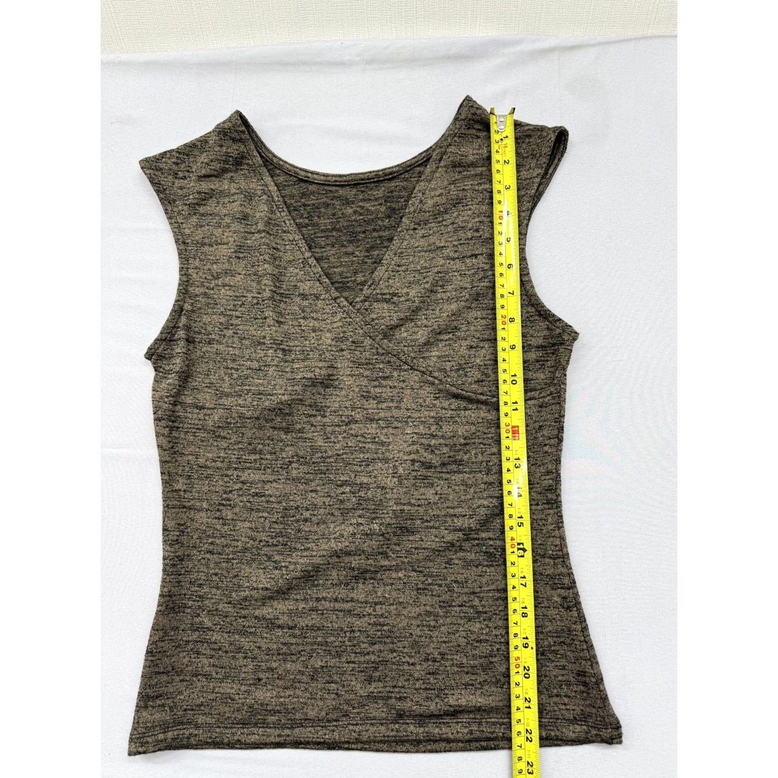 DKNY DKNY Pure Olive Khaki V-Neck Sleeveless Tank Top Women S Cotton/Polyester blend Size S / US 4 / IT 40 - 7 Thumbnail