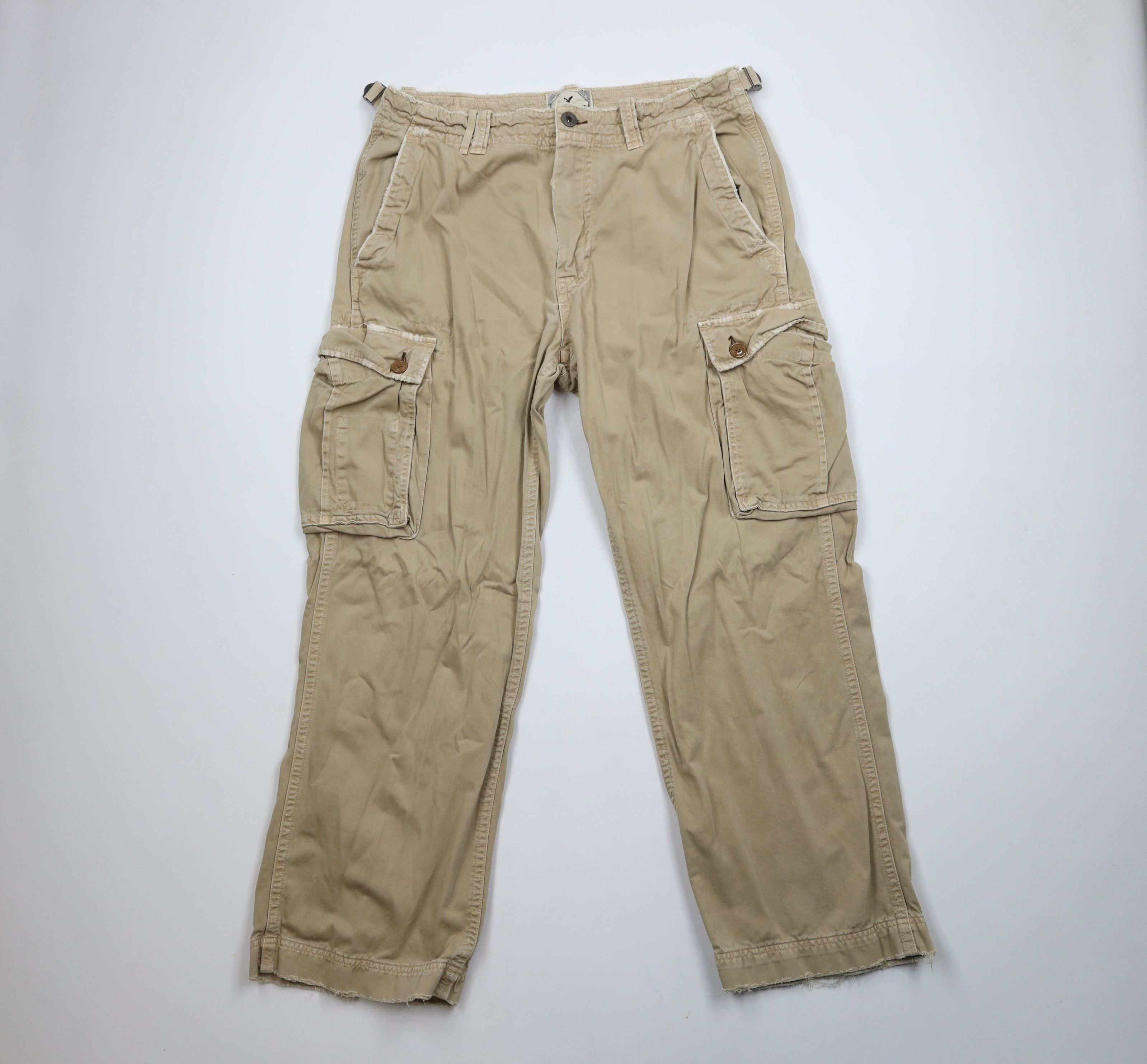 American Eagle Outfitters × Vintage Vintage American Eagle Outfitters Wide Leg Cargo Pants Beige Size US 36 / EU 52 - 1 Thumbnail