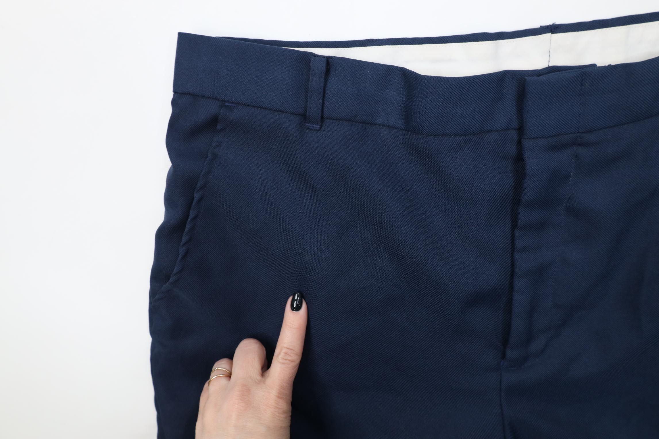 Vintage Vintage 70s Streetwear Lined Knit Wide Leg Chino Pants Blue Size US 36 / EU 52 - 8 Thumbnail