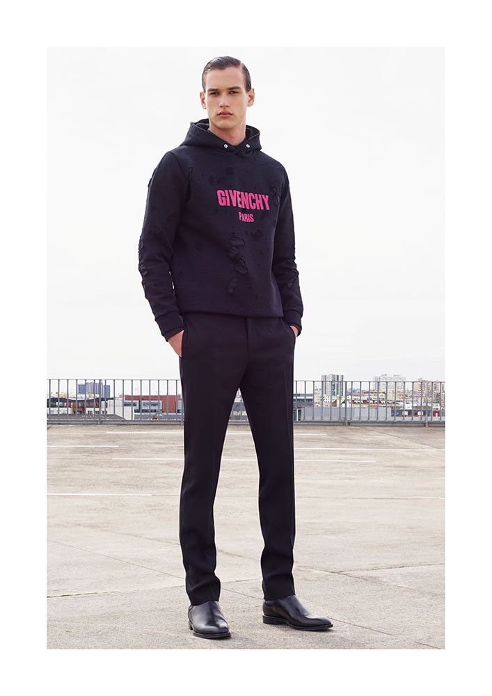 Givenchy Black Fuchsia Destroyed Logo Oversized Hoodie Size XS / US 0-2 / IT 36-38 - 4 Thumbnail