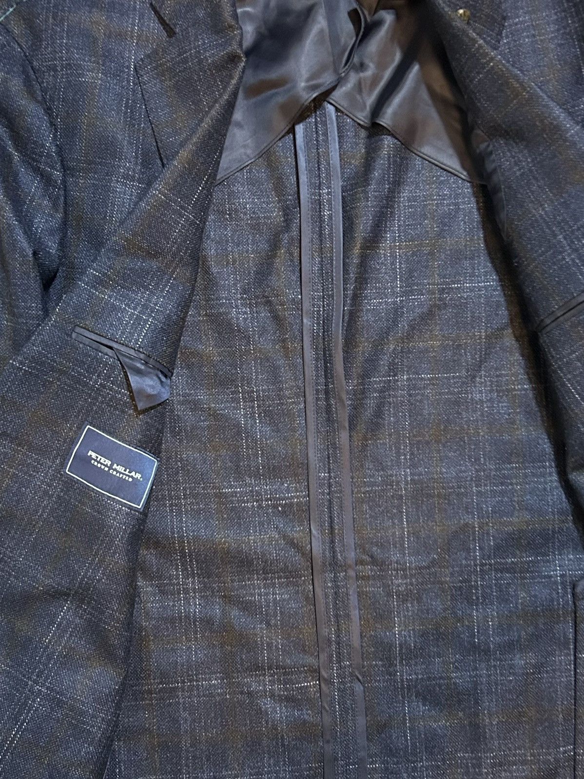Peter Millar Peter Millar Navy Windowpane Plaid Jacket Sport Coat 44R Size 44R - 6 Thumbnail