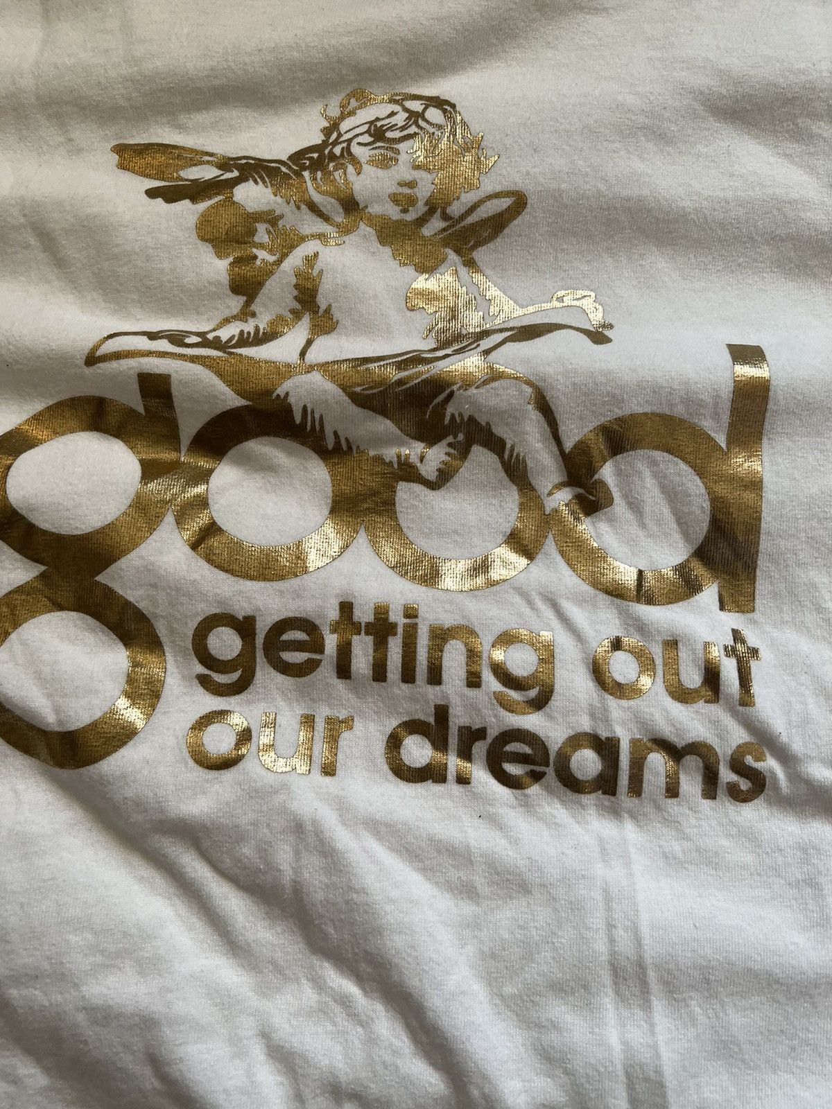 Kanye West × Vintage Authentic GOOD Music Kanye West Gold T-Shirt 