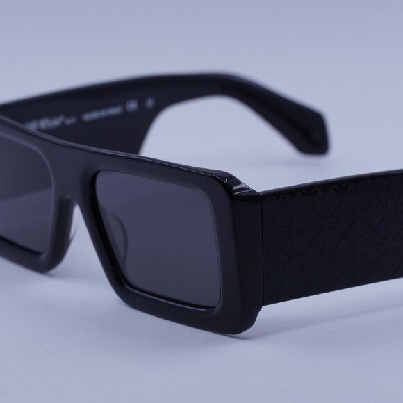 Off-White Off-White OERI140 TROY 1007 Sunglasses Black Rectangle Frame Size ONE SIZE - 2 Thumbnail
