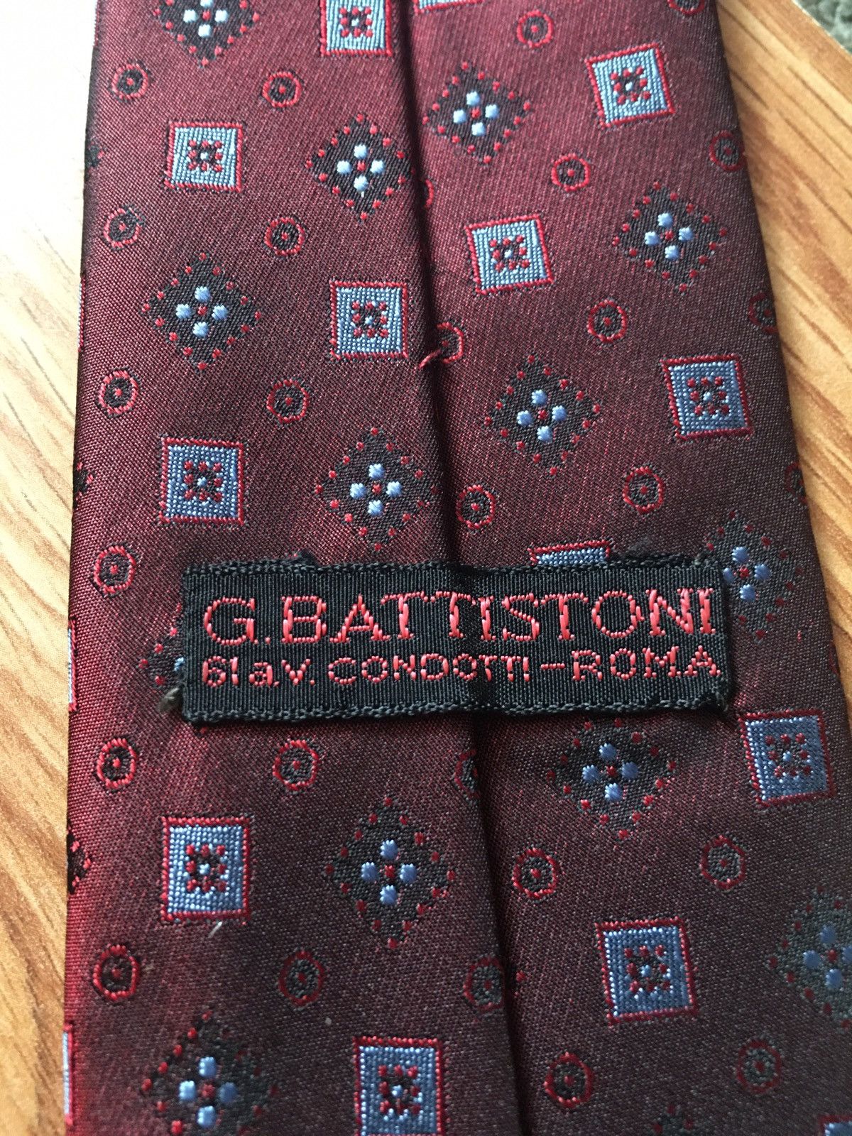 Battistoni × Vintage G. Battistoni Vintage Elegant Geometric Silk Mens Tie Size ONE SIZE - 4 Thumbnail
