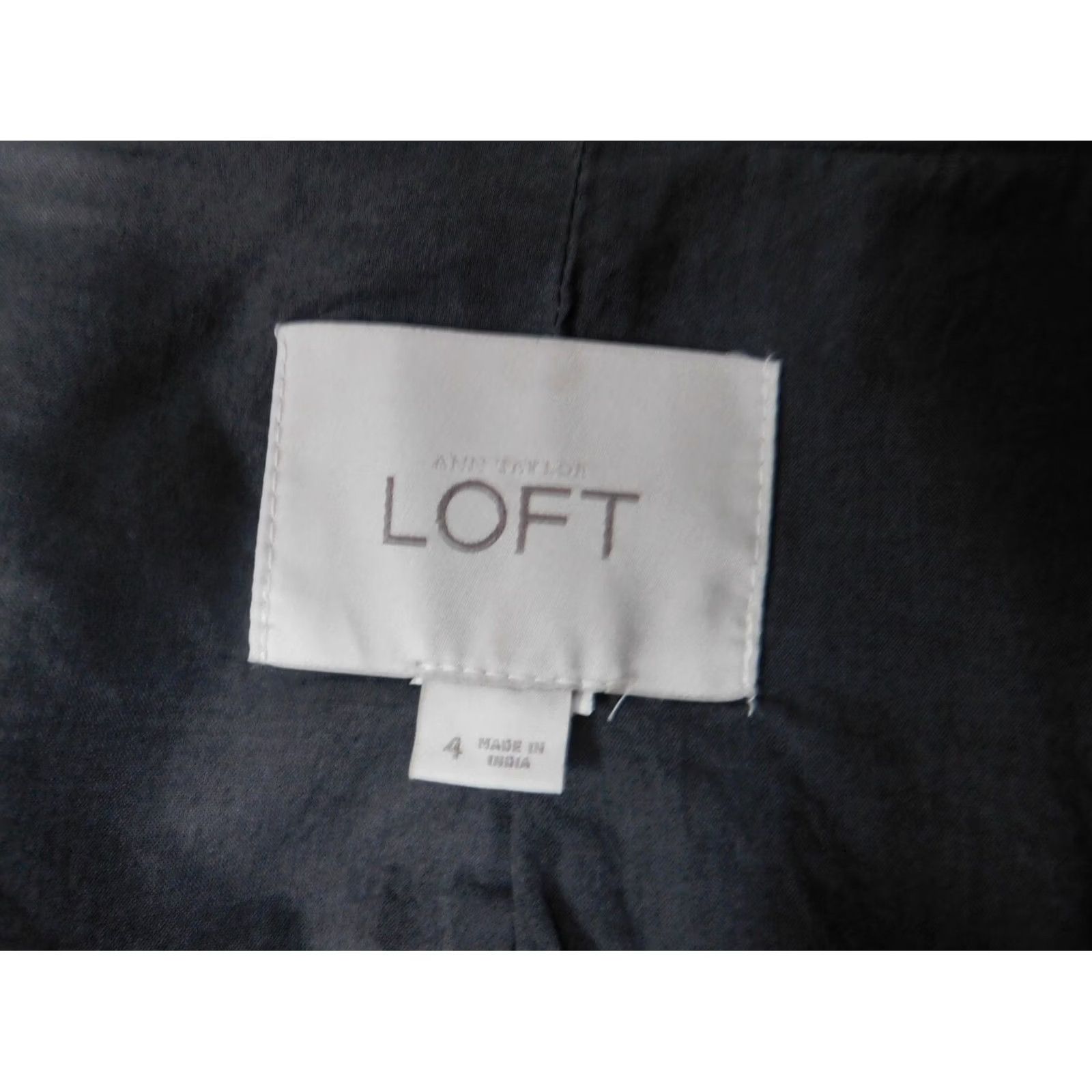 Ann Taylor Ann Taylor Loft Jacket Ladies 4 Gray Trench Coat Button Collar Long Sleeve Cotton Knit Embroidered Casual Mid-Length Belt Size S / US 4 / IT 40 - 4 Thumbnail