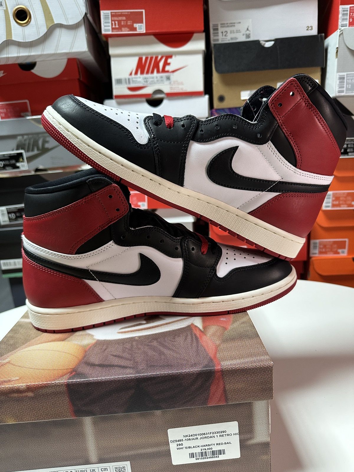 Jordan Brand × Nike Air Jordan 1 Retro OG High Black Toe Reimagined Size 11 Size US 11 / EU 44 - 3 Thumbnail