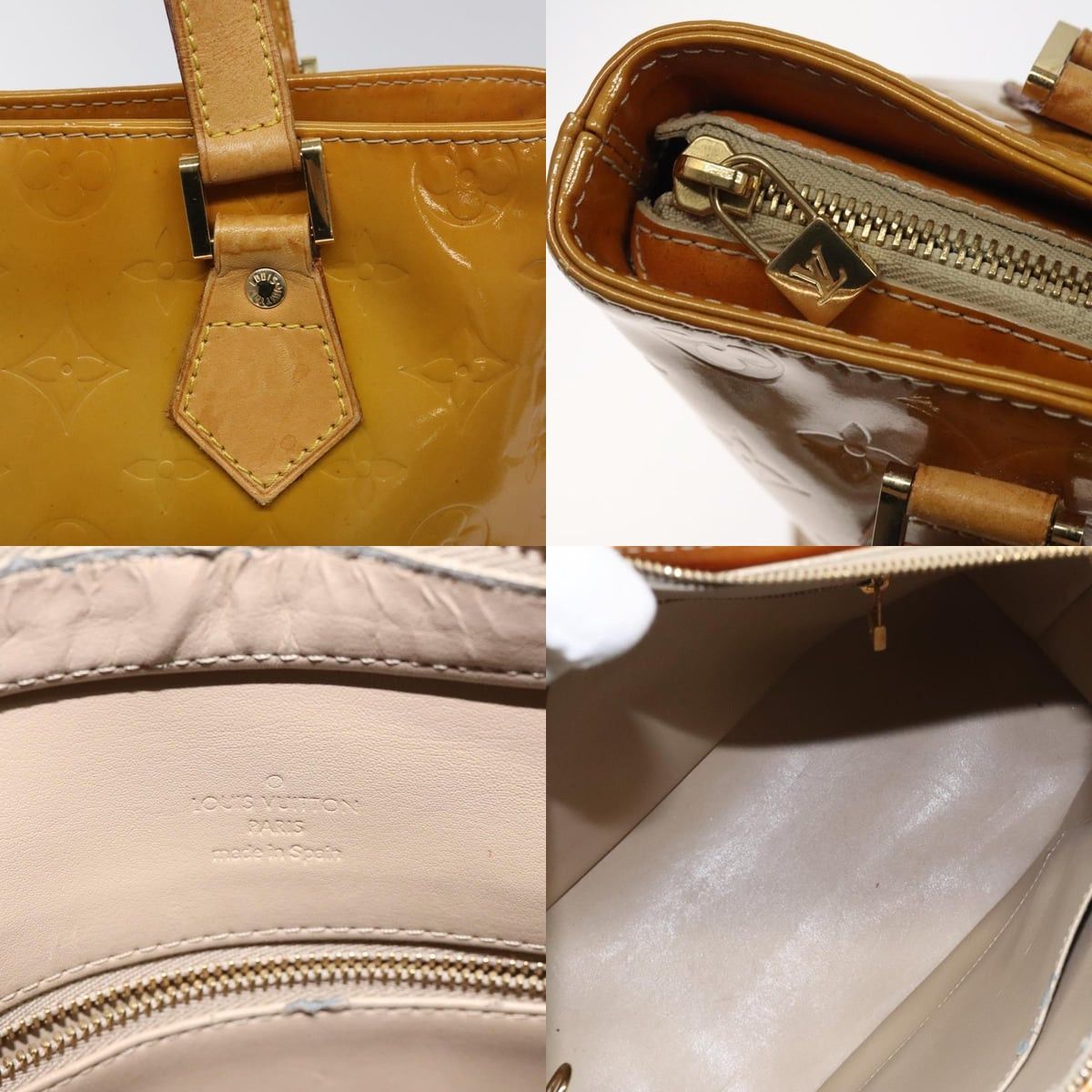 Louis Vuitton LOUIS VUITTON Monogram Vernis Houston Hand Bag Beige M91004 Size ONE SIZE - 11 Thumbnail