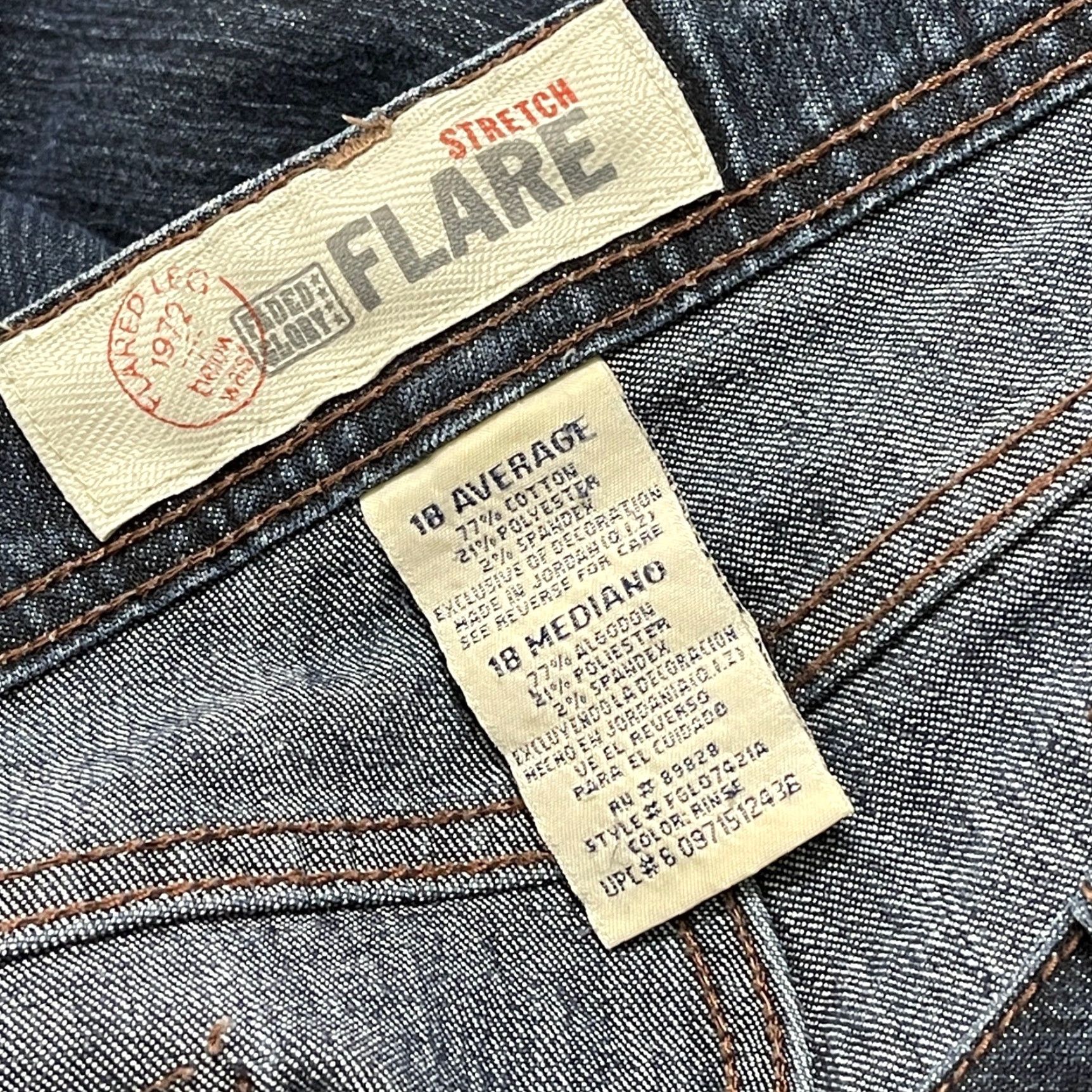 Faded Glory VINTAGE Y2K Faded Glory Flare Jeans Women 18 Blue Dark Wash Denim Stretch Cotton Jeans Flared Womens 18 Blue Denim Stretch Cotton Flared Jeans Size 26" / US 2 / IT 38 - 3 Thumbnail