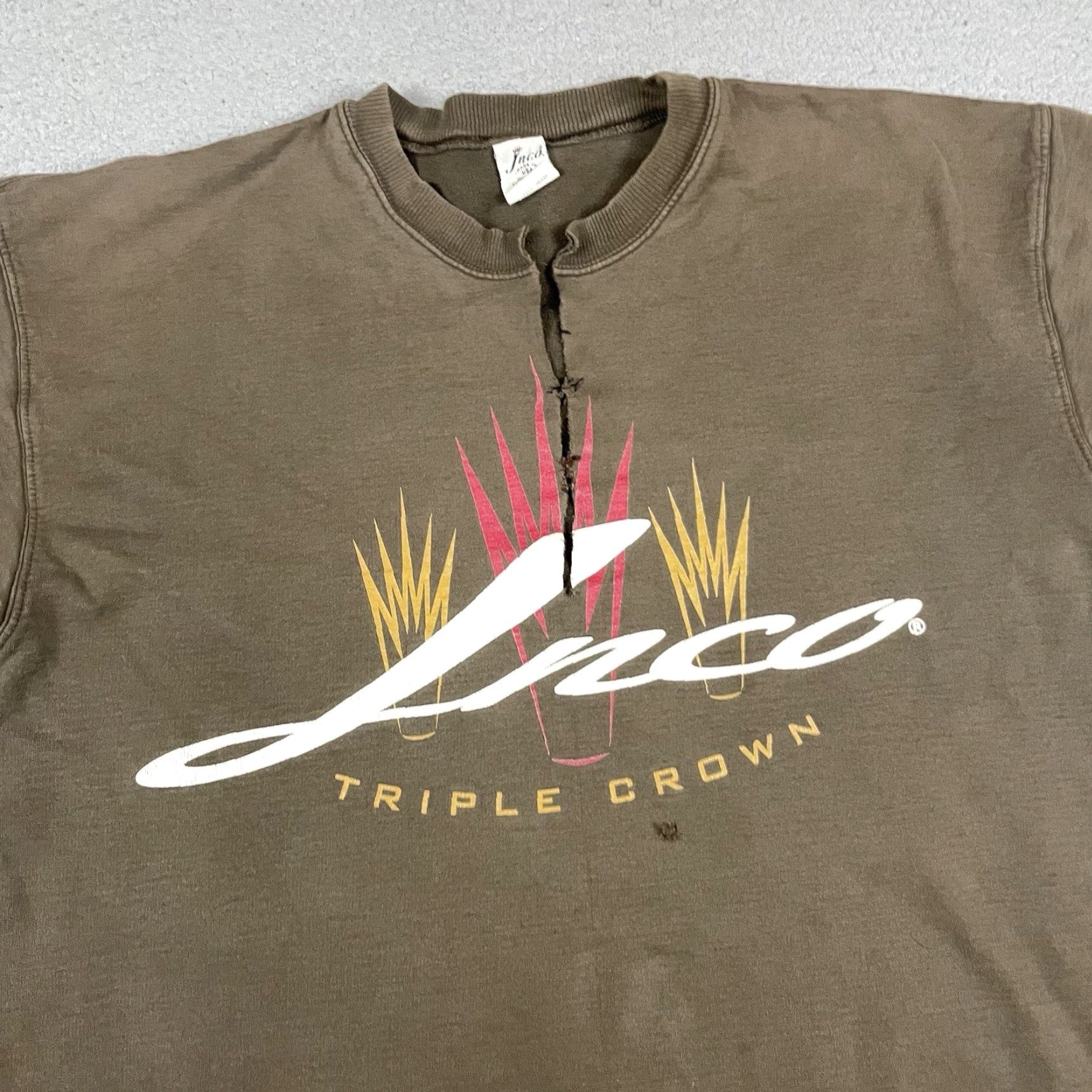 JNCO VINTAGE JNCO Sweatshirt Mens XL Brown Cut Off Short Sleeve Altered Triple Crown Size US XL / EU 56 / 4 - 2 Thumbnail