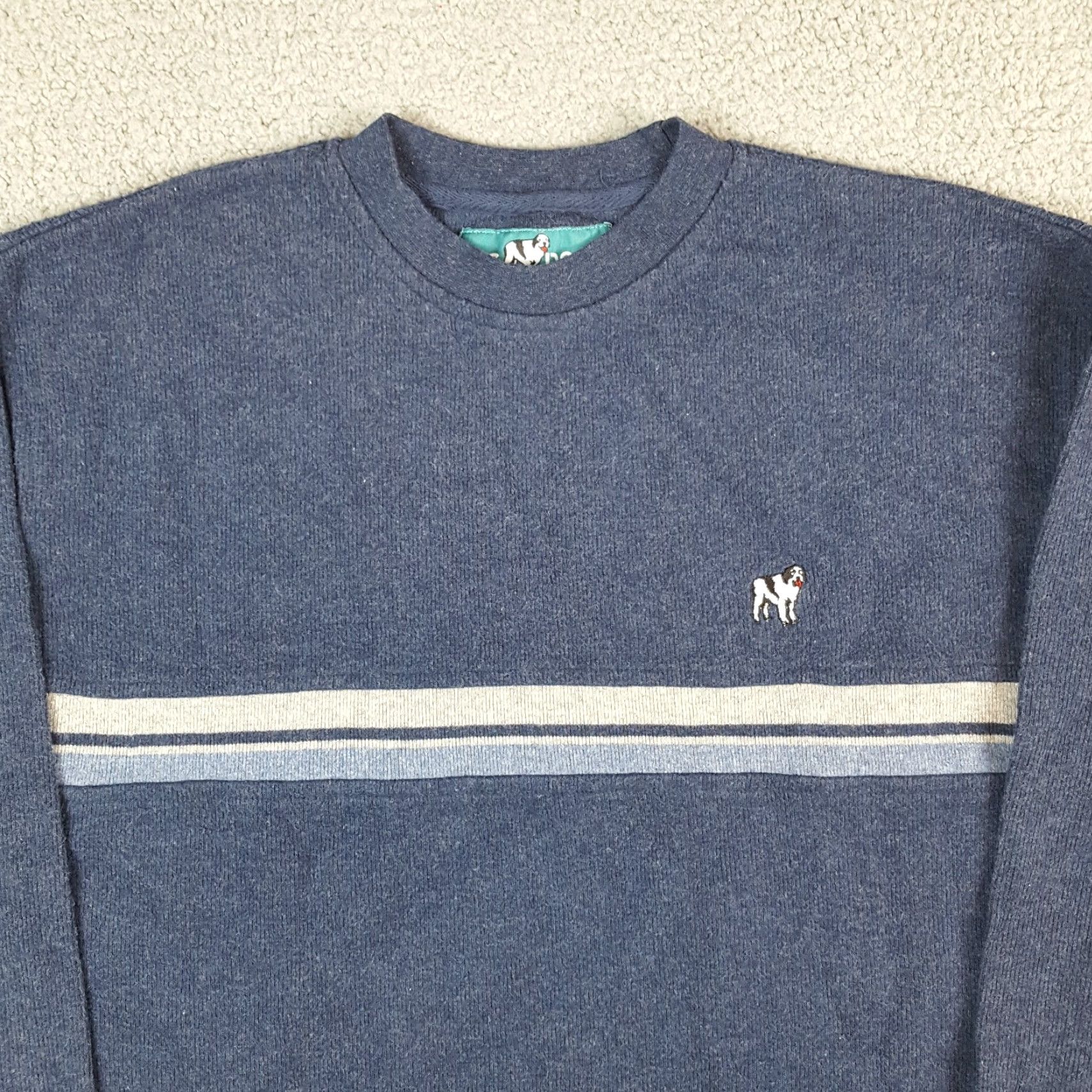 Big Dogs VINTAGE Big Dogs Striped Knit Sweater Size S 2000s Y2K Skater Grunge Pullover Knit Shirt Mens Blue 90s Fall Winter Vintage Size US S / EU 44-46 / 1 - 2 Thumbnail