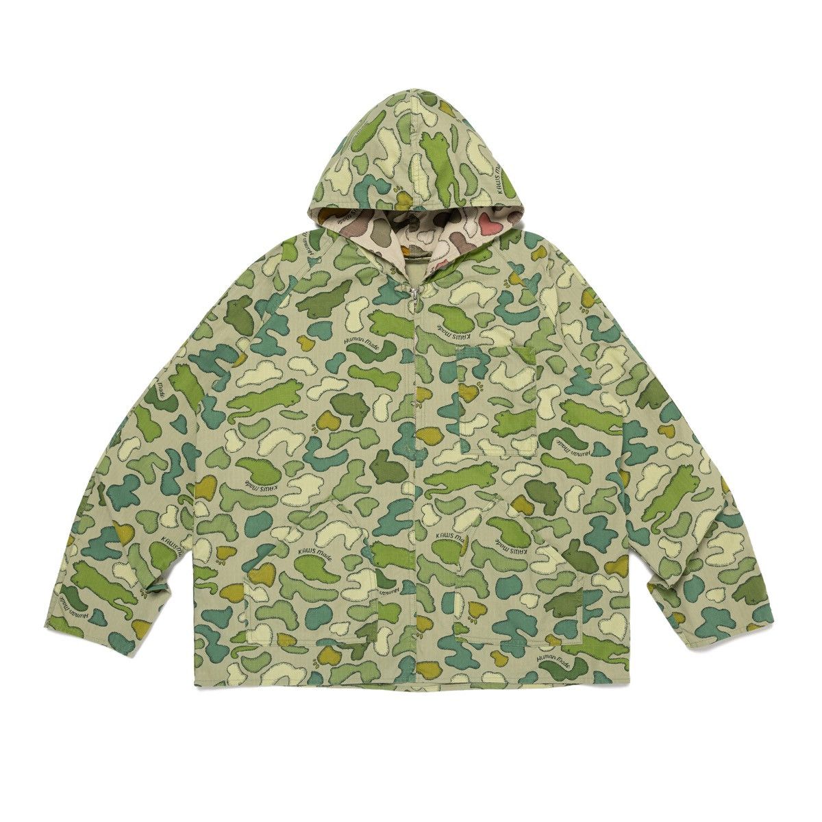 Kaws Collaboration Kaws Human Made Camo Hoodie Human Made Logo