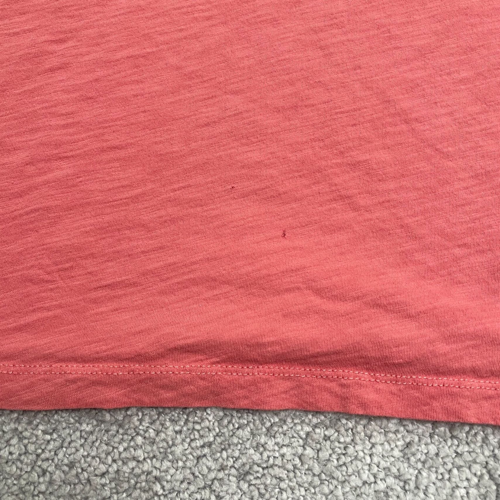Madewell Madewell Basic T-Shirt Womens Large Solid Peach V-Neck Casual 100% Cotton Tee Size L / US 10 / IT 46 - 7 Thumbnail