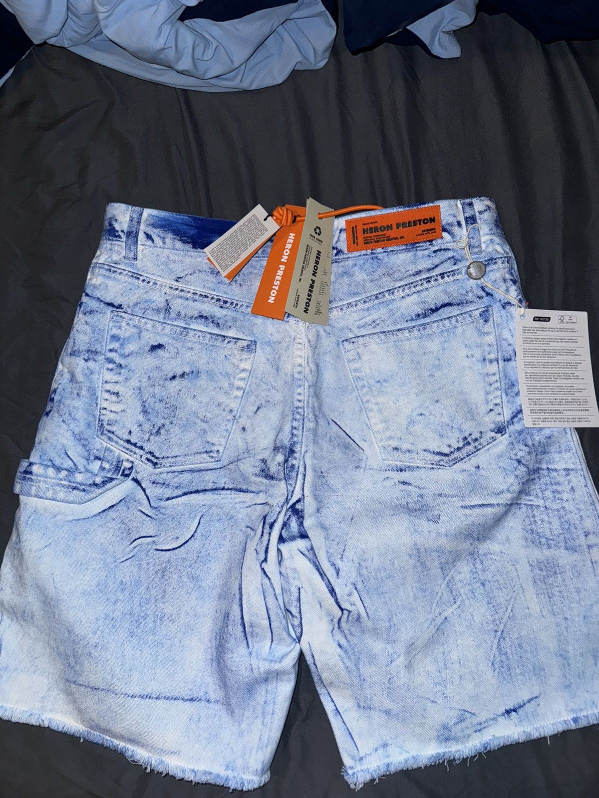 image of Heron Preston Denim Shorts in Blue, Men's (Size 30)