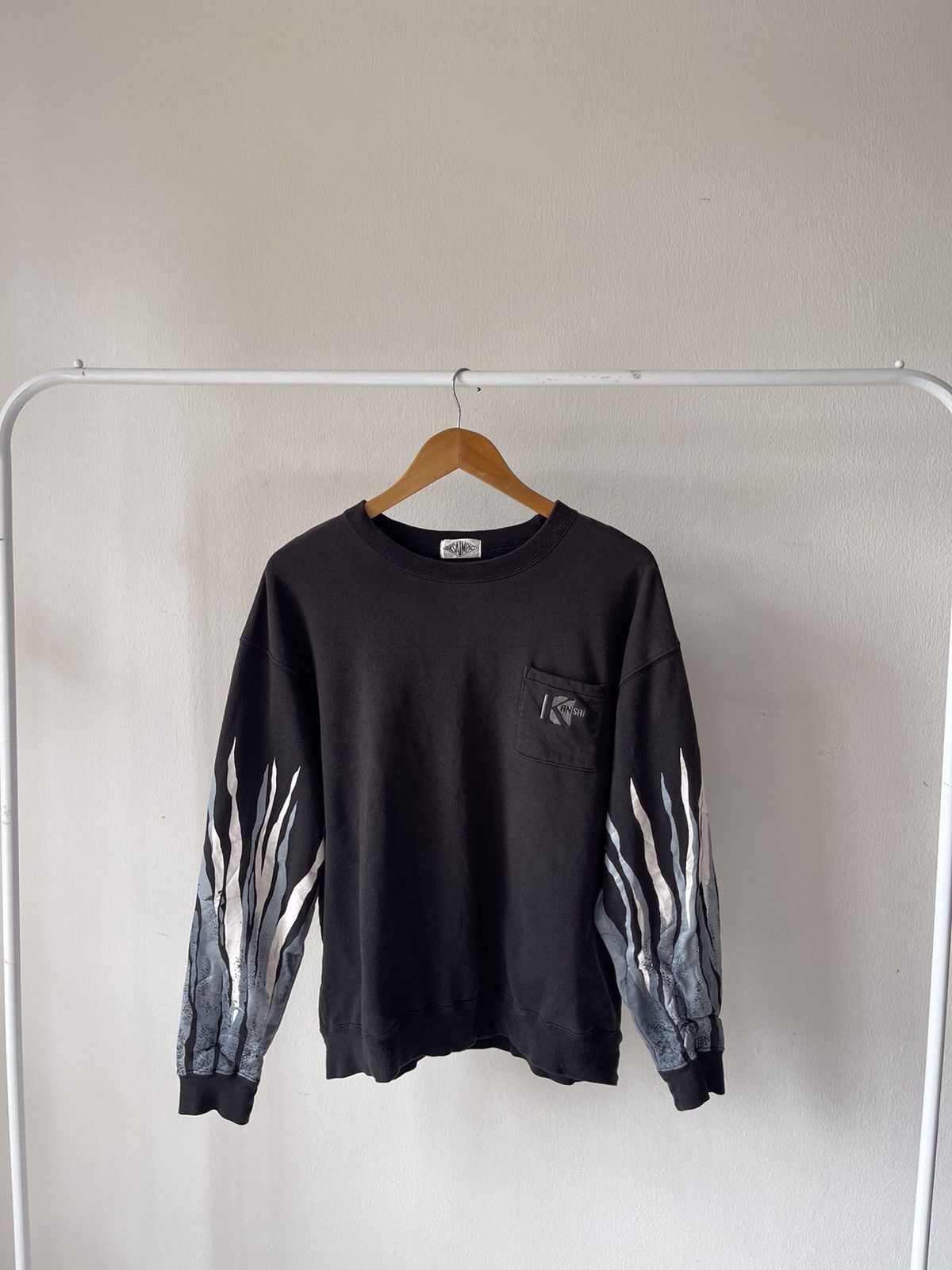 Designer × Japanese Brand × Kansai Yamamoto 90s Kansai Yamamoto Flame Sweatshirt Size US L / EU 52-54 / 3 - 5 Thumbnail