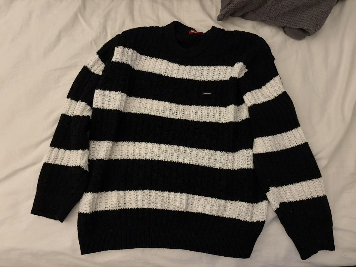 Supreme Supreme Loose Gauge Striped Sweater Pink Size Medium | Grailed