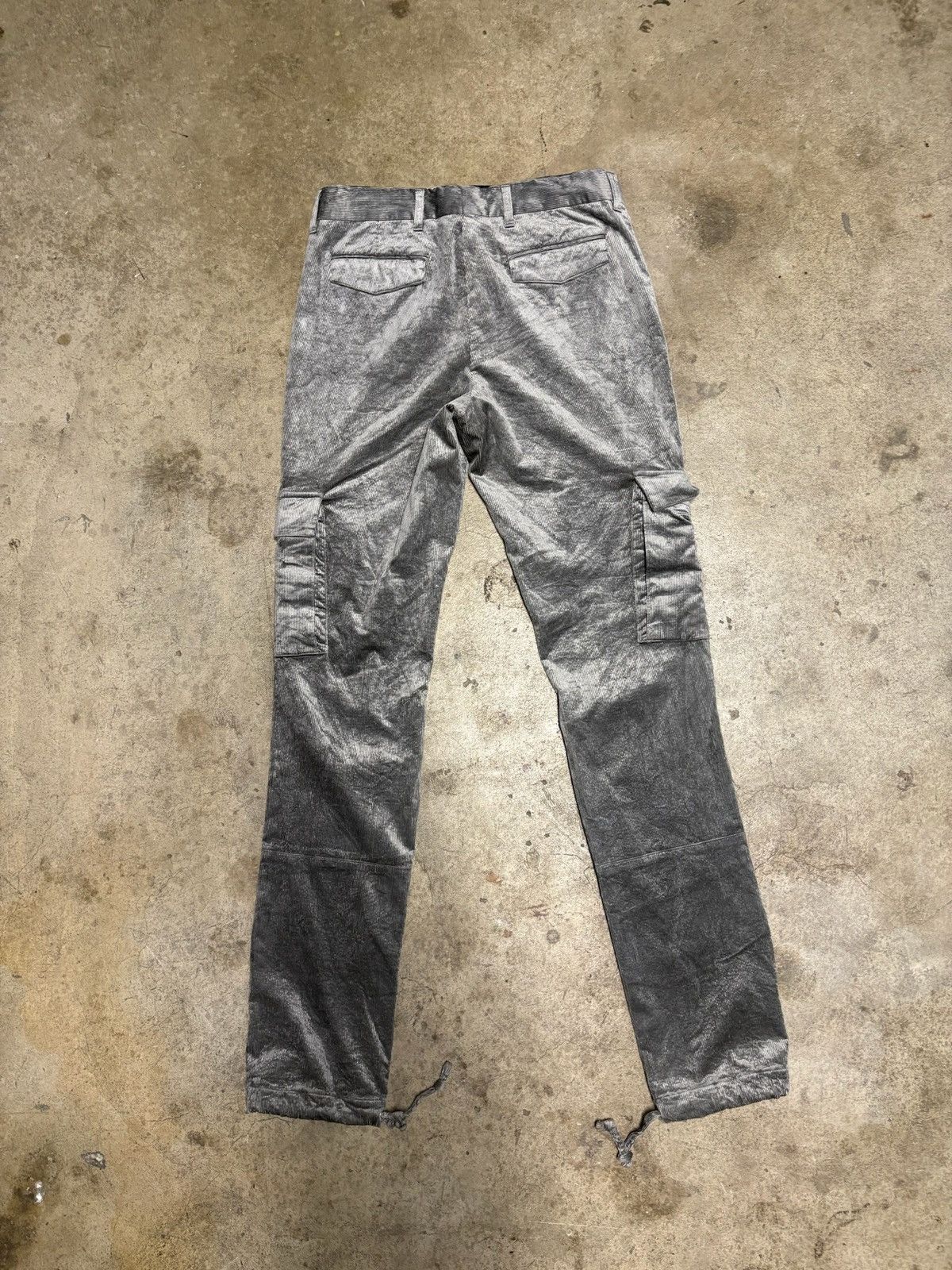Kris Van Assche KRISVANASSCHE Silver Corduroy Cargo Pants Size US 32 / EU 48 - 4 Thumbnail