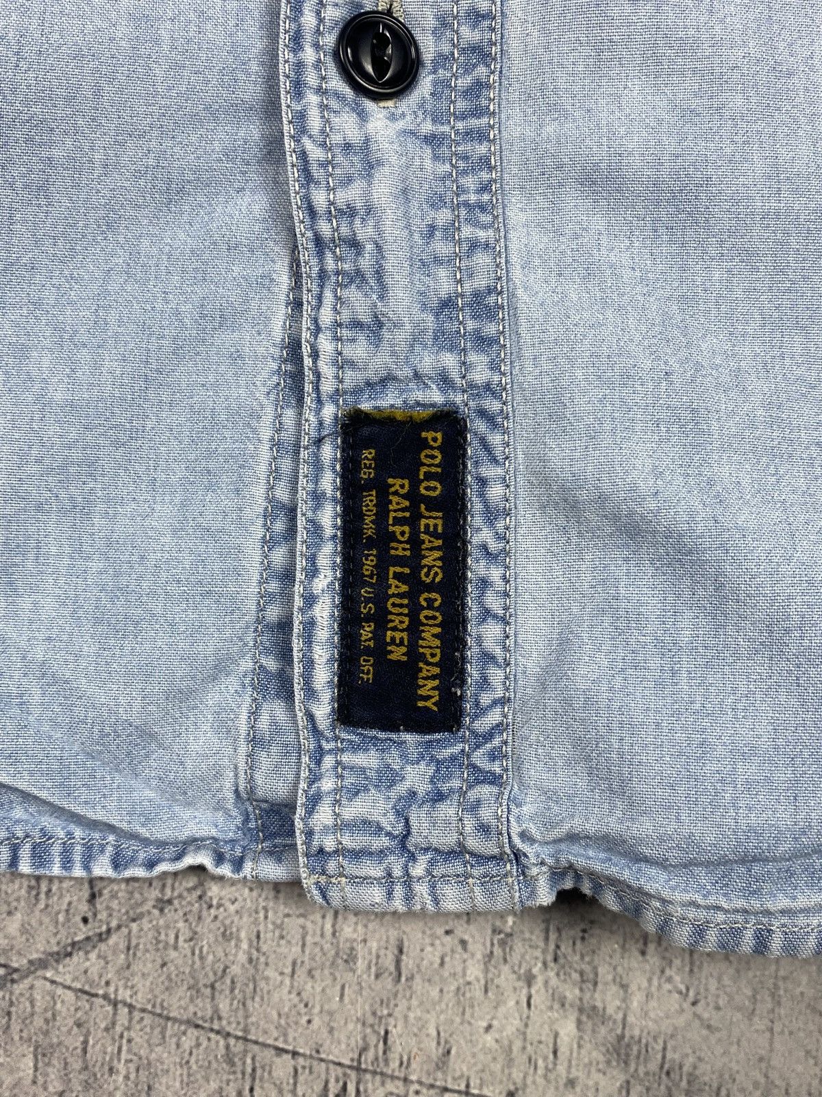 Polo Ralph Lauren Vintage Polo Jeans Co Ralph Lauren Distressed Denim Shirt Size US L / EU 52-54 / 3 - 12 Thumbnail
