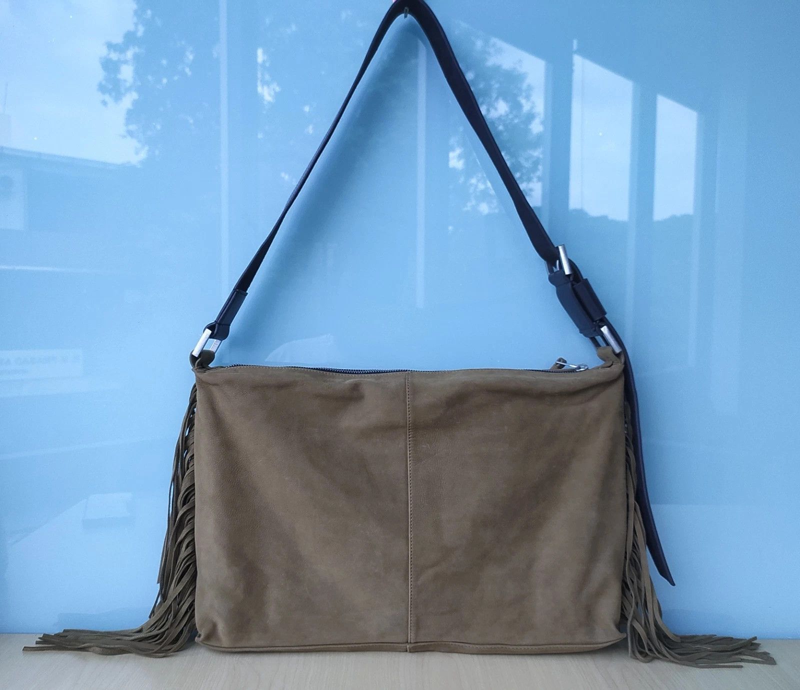 AllSaints Edbury suede fringe shoulder bag FTP - 8050