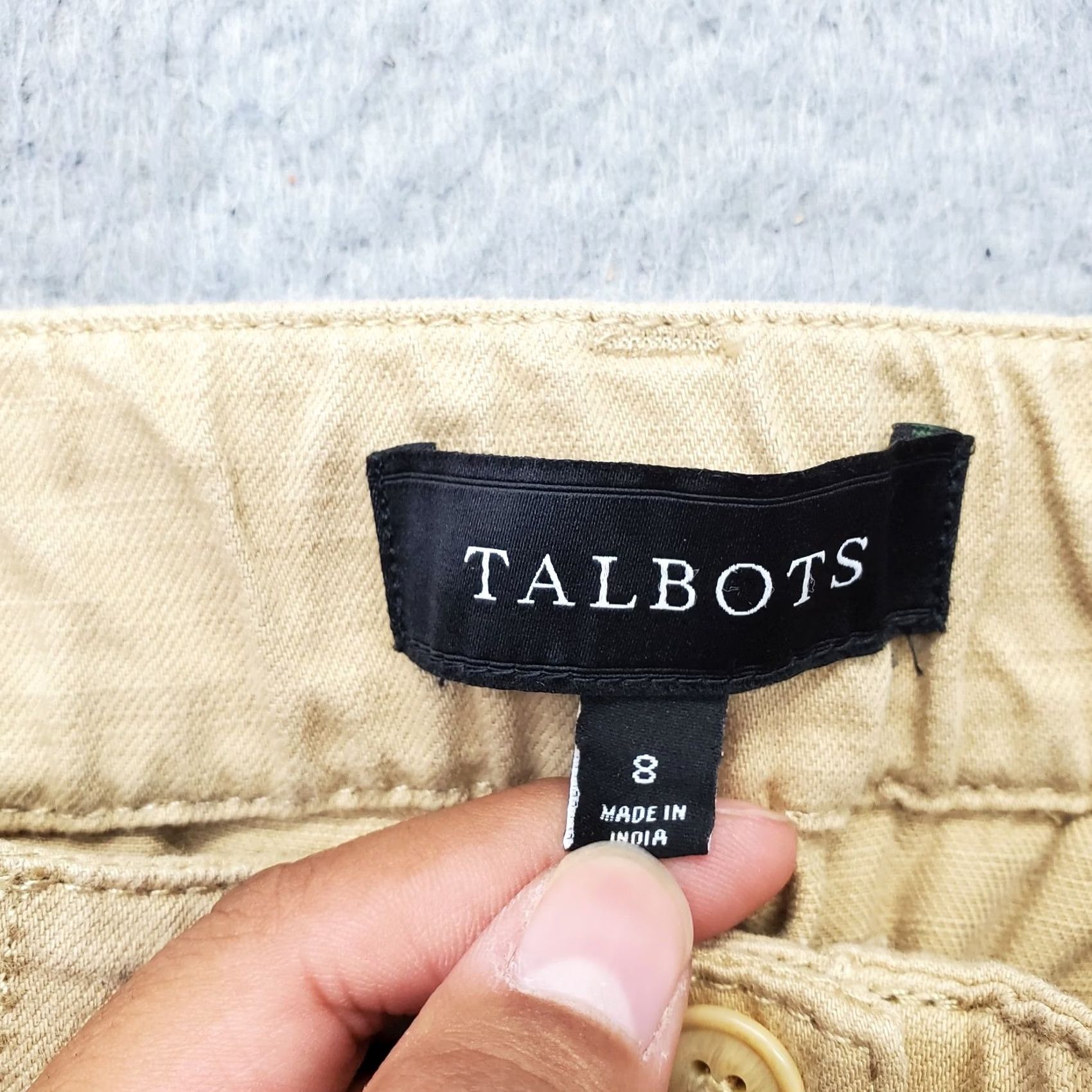 Talbots Talbots Cargo Pants Womens 8 Tan Straight Fit Utility Pocket Elastic Waistband Size 30" / US 8 / IT 44 - 7 Thumbnail
