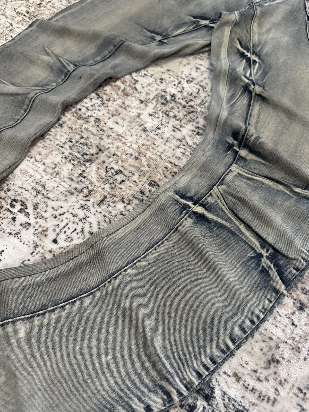 If Six Was Nine 2000s PPFM Japan Panneled Curved Leg Stacked Jeans Size US 33 - 5 Thumbnail