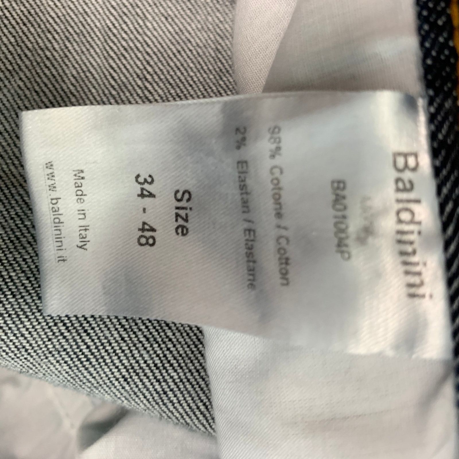 Baldinini 34 Navy Contrast Stitch Cotton Elastane Button Fly Jeans Size US 34 / EU 50 - 4 Thumbnail