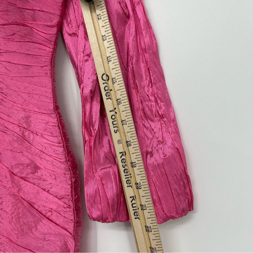 NOCTURNE NOCTURNE LIMITED EDITION BALLOON SLEEVE FUCHSIA DRAPED DRESS Size M / US 6-8 / IT 42-44 - 14 Thumbnail