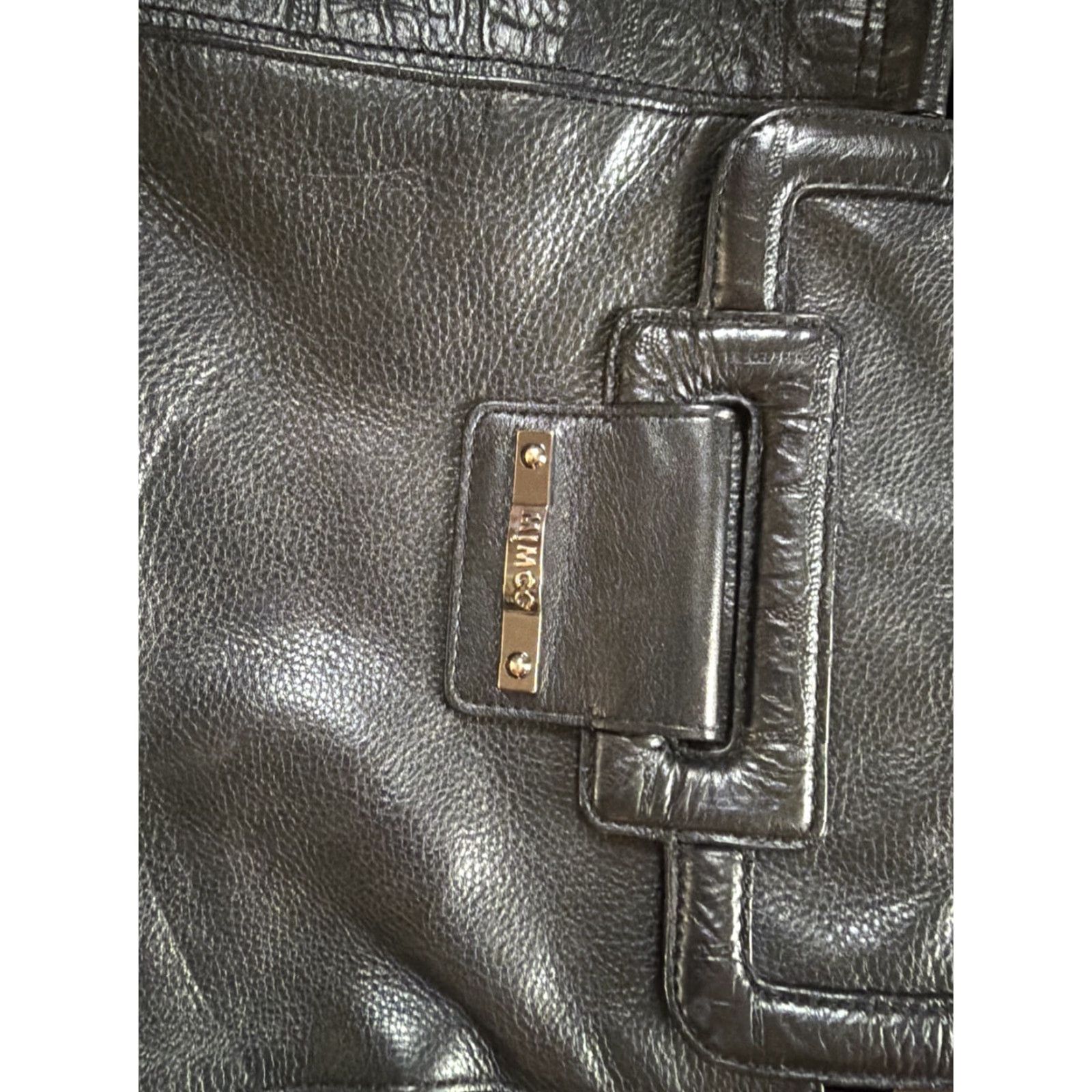 Vintage Mimco Shoulder Bag/Handbag Black Leather Over Shoulder Bag Large - PO#4476 - Women - Travel, Casual - Inner Pockets, Lined - Magnetic Zip Closure Size ONE SIZE - 2 Thumbnail