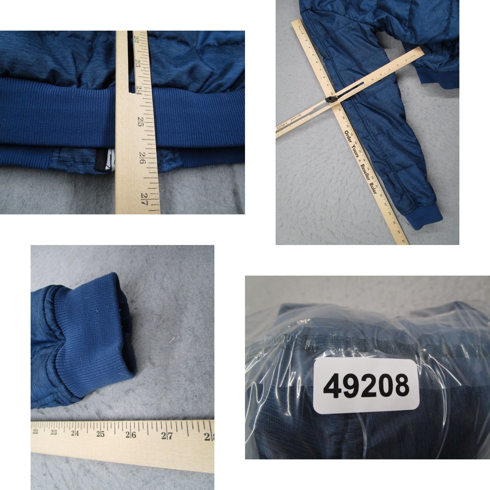 Vintage Analog Jacket Mens M Blue Quiled Bomber Zip Pockets Ribbed Hem Front Embroidered Logo - Regular, Jacket, Men, Size M Size US M / EU 48-50 / 2 - 8 Thumbnail