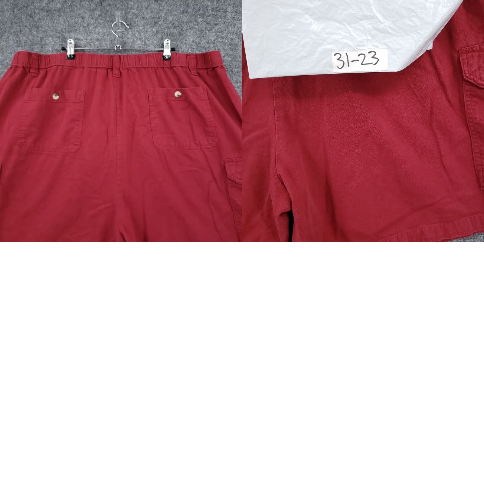 Vintage KINGSIZE Cargo Shorts Mens Big 3XLB Red Flat Front Utility Pocket Drawstring Size US 39 - 10 Thumbnail