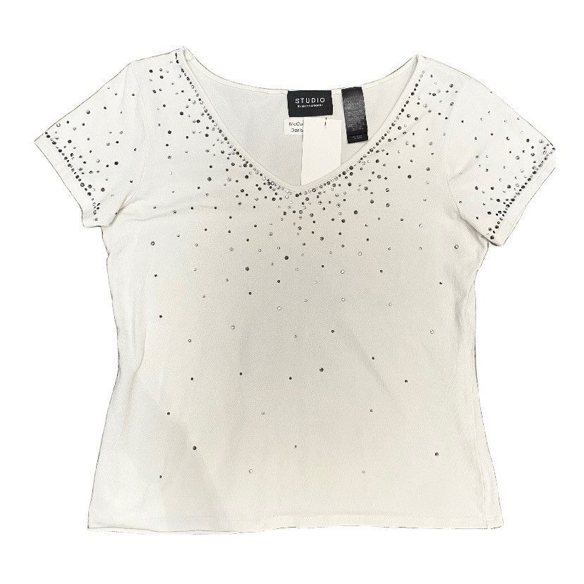 Vintage S | Studio Rhinestone white top Size S / US 4 / IT 40 - 2 Thumbnail