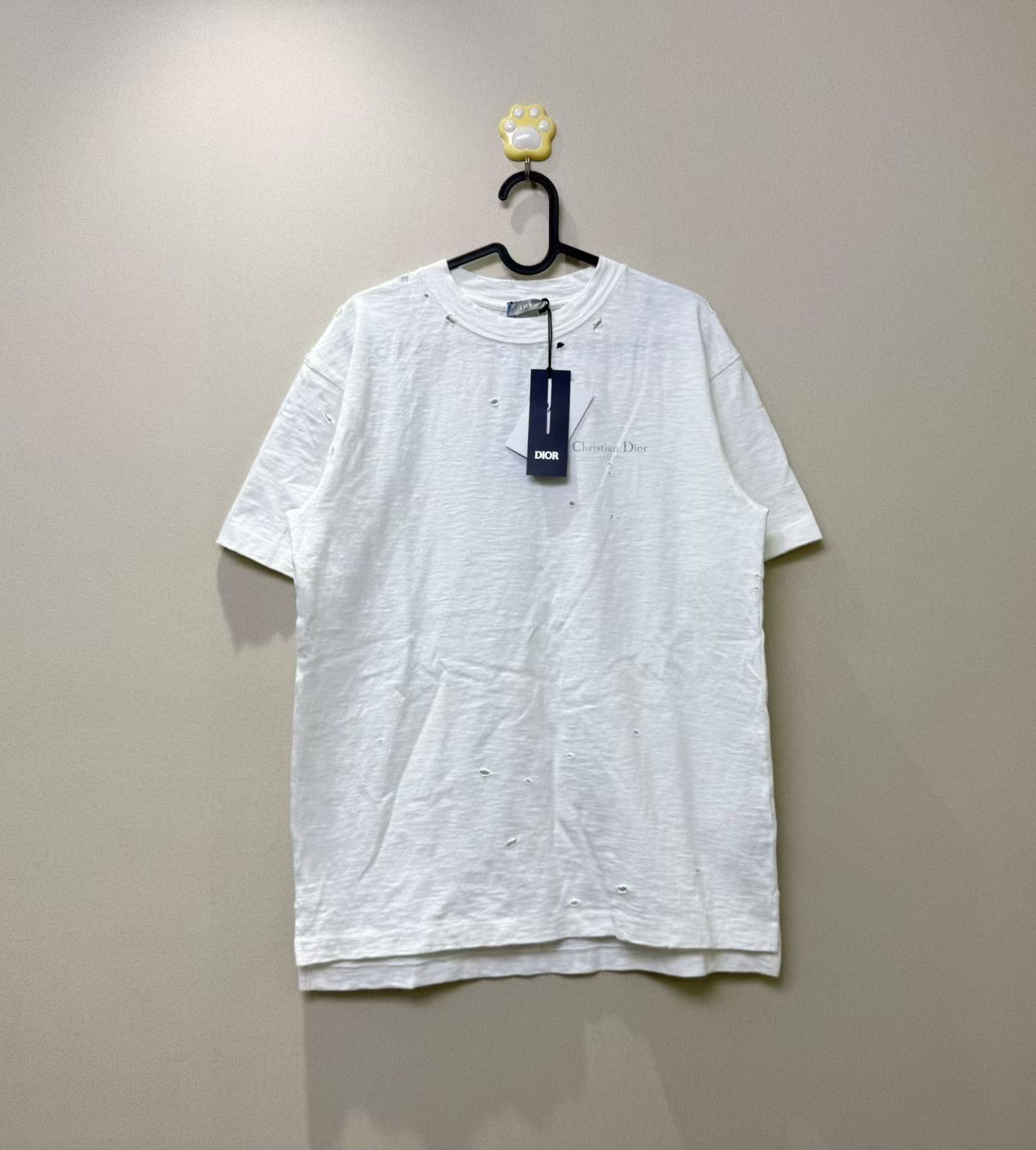 Dior DIOR New White Distressed Slogan Short-Sleeve Size US XS / EU 42 / 0 - 1 Thumbnail