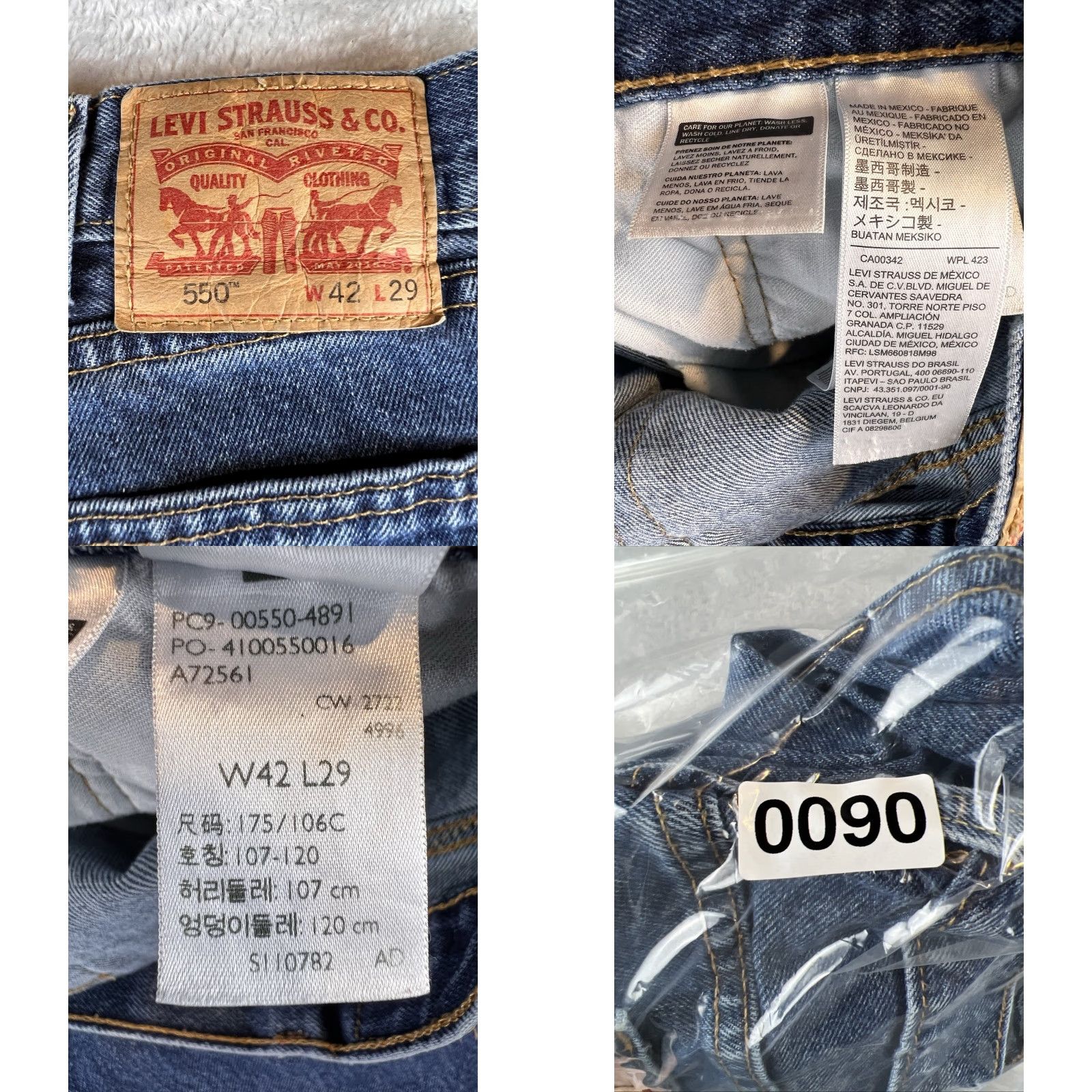 Levi's Levi's Jeans Mens 550 Straight High Rise 42x29 Blue Denim 5-Pocket Relaxed Regular Size Type Jeans Pants Size US 42 / EU 58 - 8 Thumbnail
