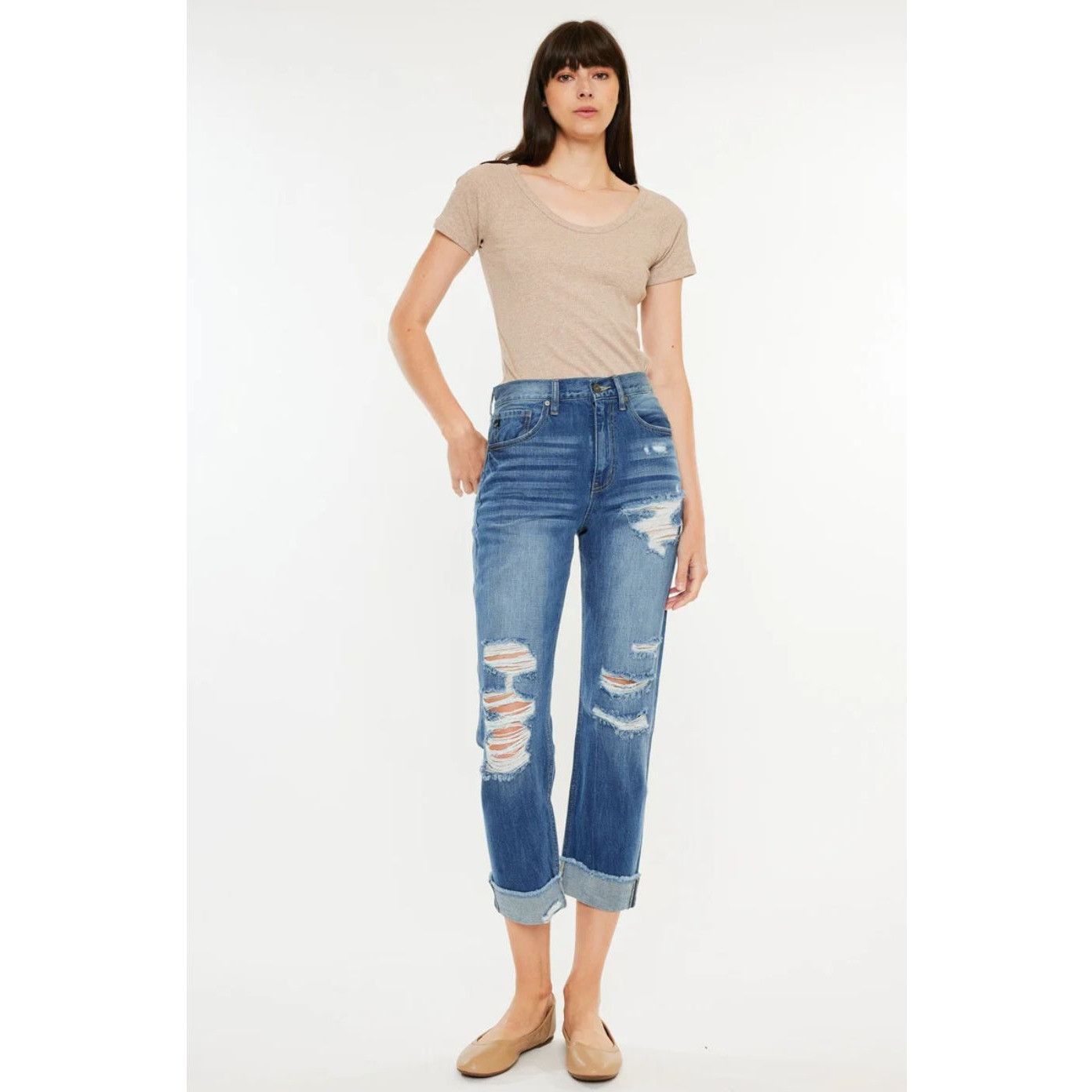 Kancan USA KanCan Eloise High Rise Straight Leg Jeans in Medium Wash - Size 30" / US 8 / IT 44 - 3 Thumbnail