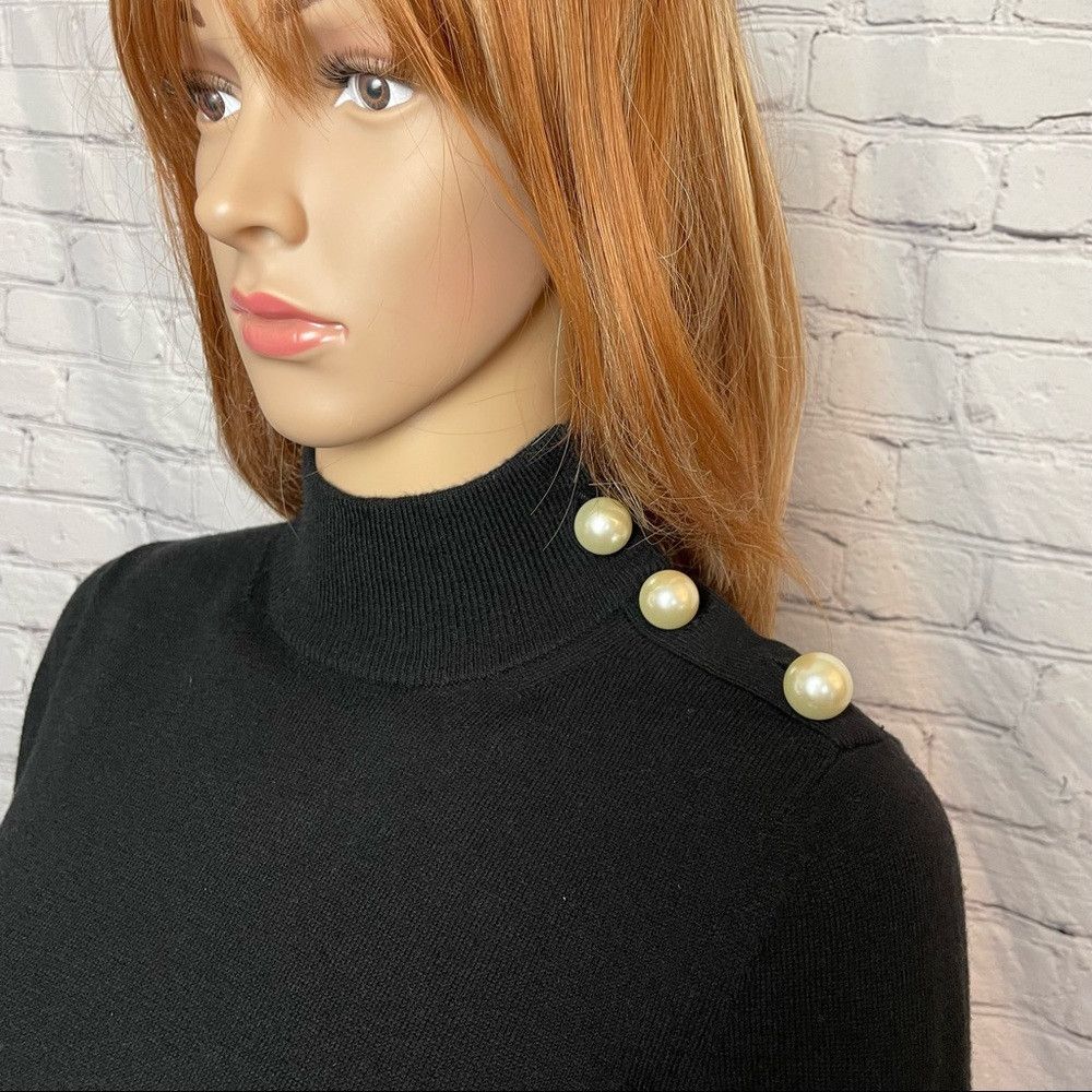 Kate Spade New Broome Street Kate Spade Pearl Turtleneck Lace Sweater Size XS / US 0-2 / IT 36-38 - 3 Thumbnail