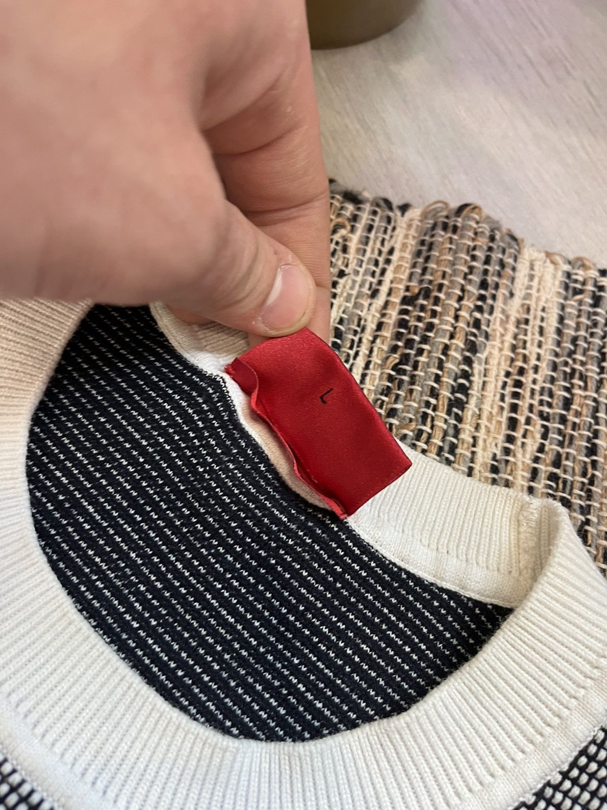 Designer × Hugo Luxury Hugo Sweater White Stripes Sweatshirt Hype Logo Y2K Size US L / EU 52-54 / 3 - 8 Thumbnail