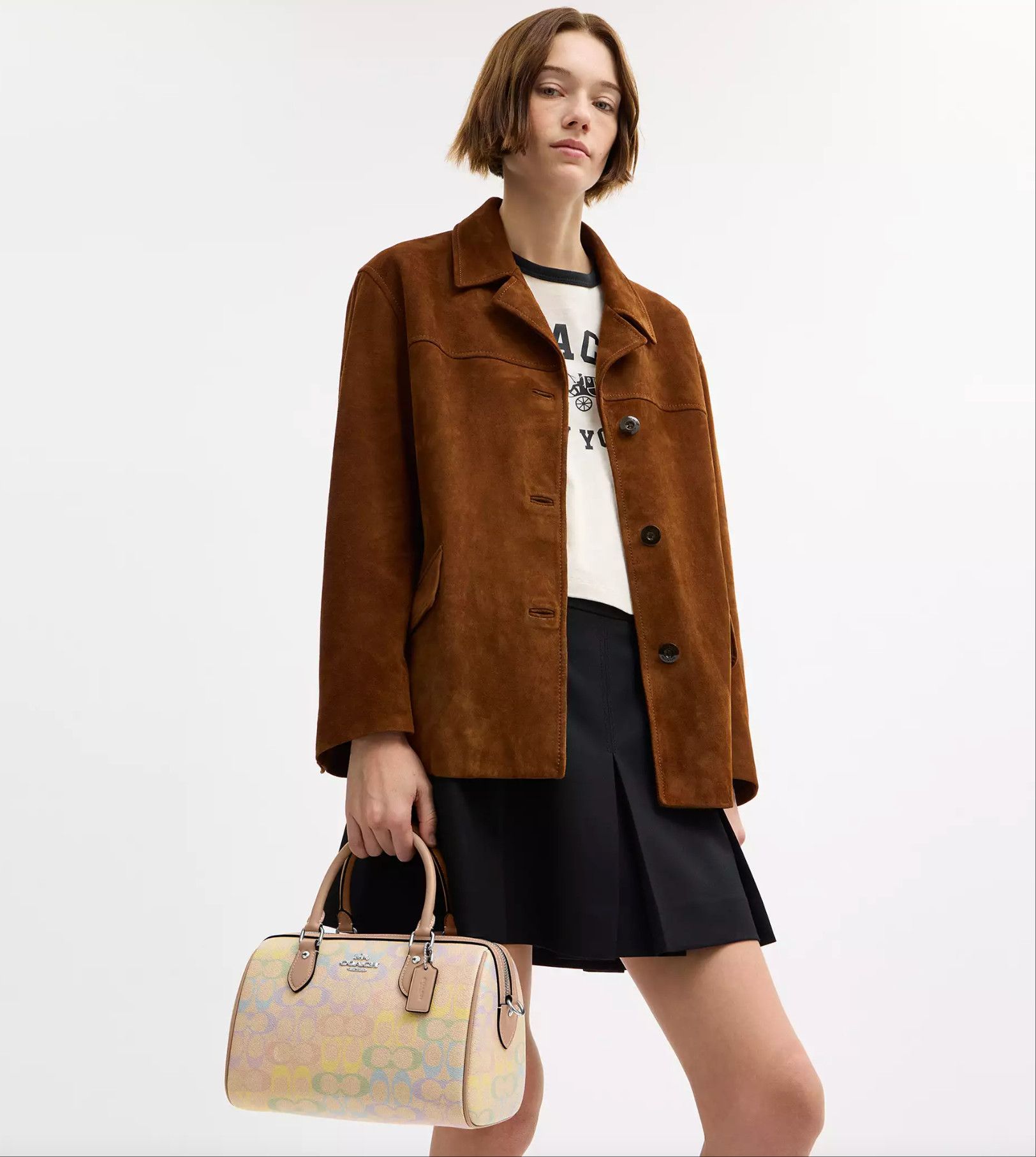 Coach Rowan Satchel Bag In Rainbow Signature Canvas CDA90 Size ONE SIZE - 9 Thumbnail