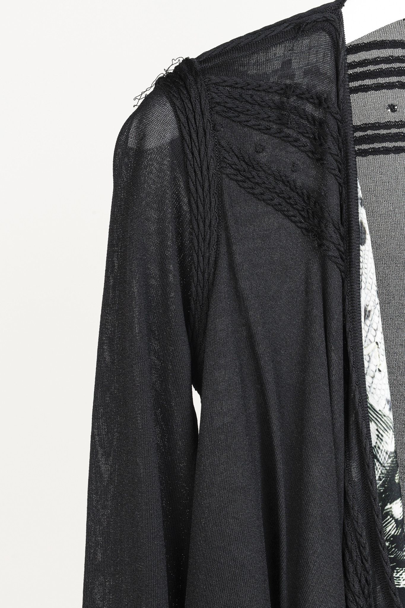 Roberto Cavalli Roberto Cavalli Black Fringe Shawl Cardigan Size M / US 6-8 / IT 42-44 - 5 Thumbnail