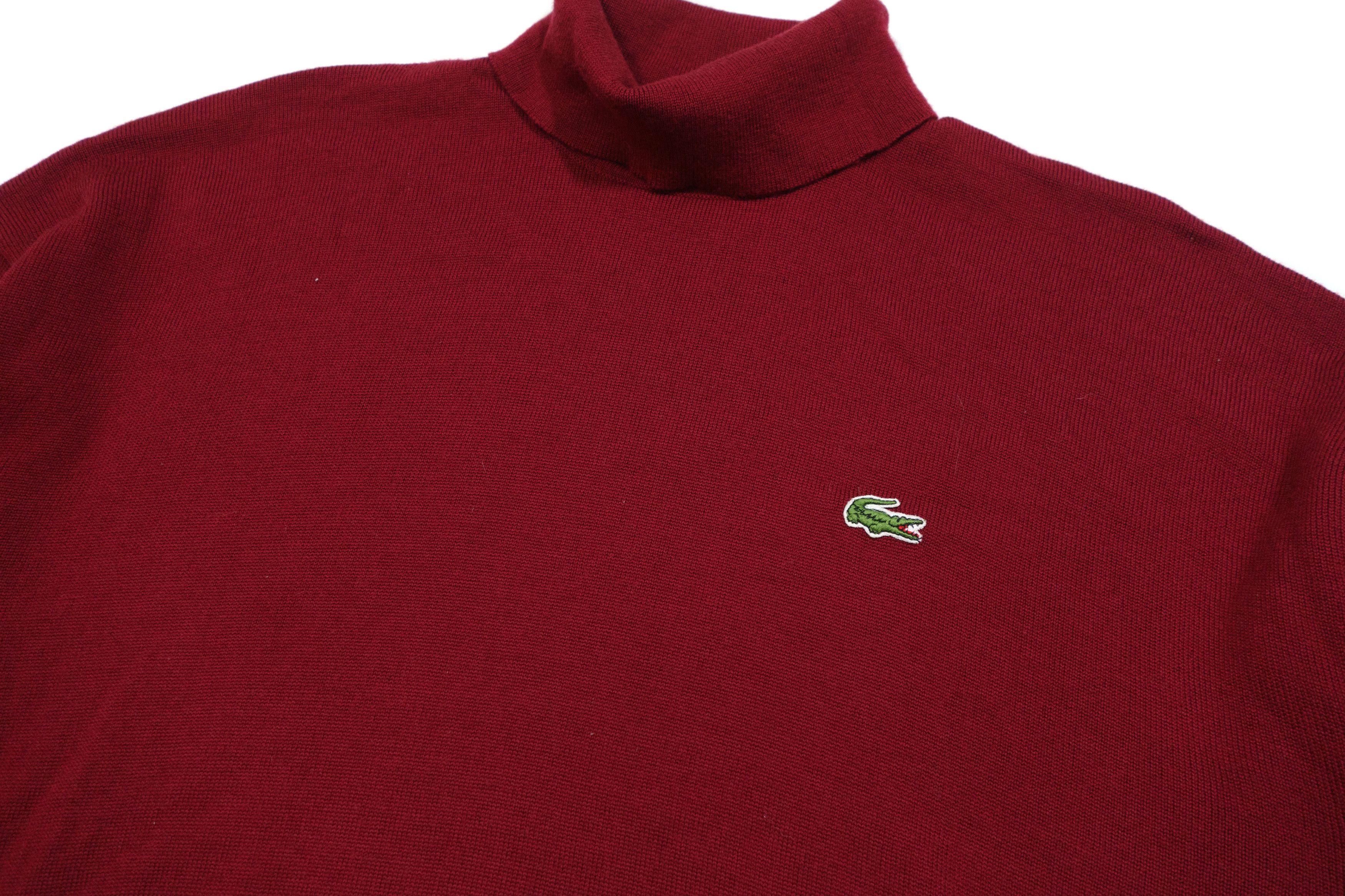 Lacoste 80s Wool Roll Neck Logo Vintage Sweater Made in France Size US XL / EU 56 / 4 - 2 Thumbnail