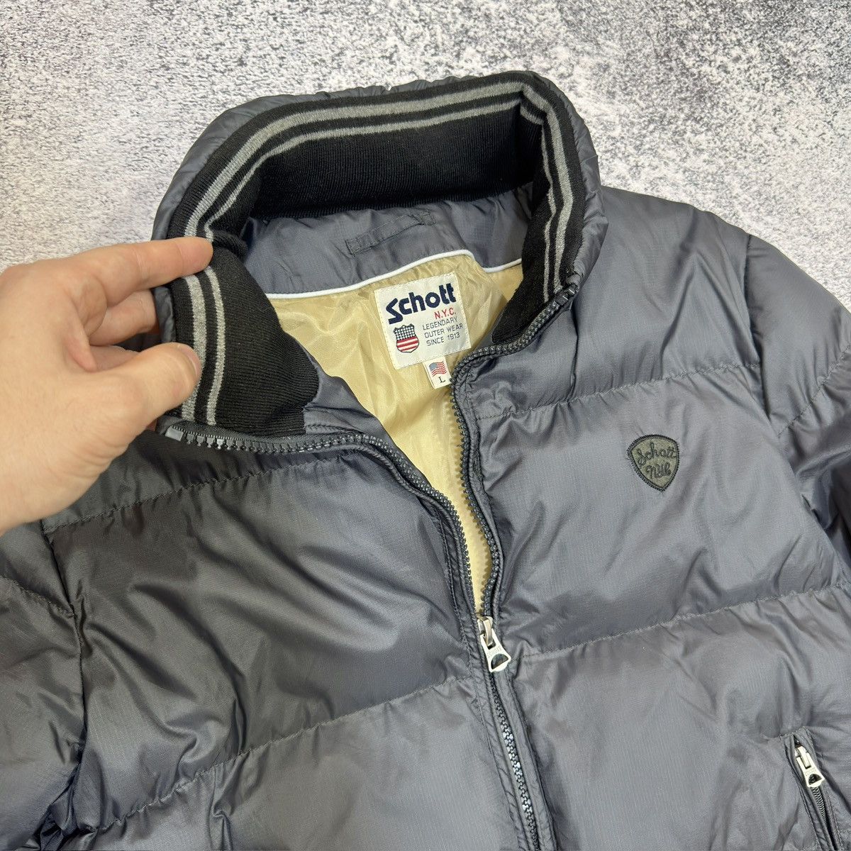 Schott Schott NYC Mens Winter Bomber Jacket L size Size US L / EU 52-54 / 3 - 4 Thumbnail