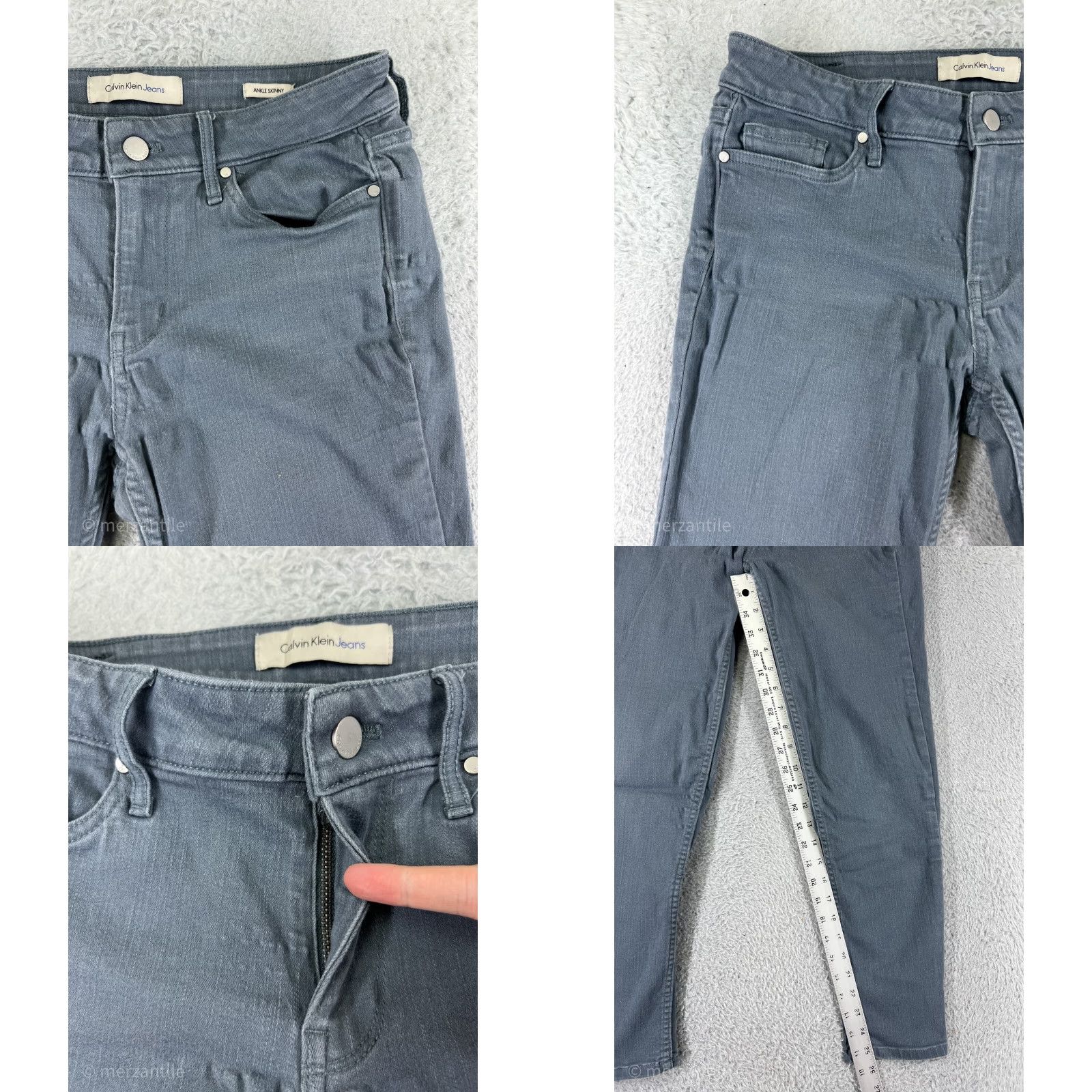 Calvin Klein Calvin Klein Jeans Women 8 Blue Denim Ankle Skinny Stretch Cotton Blend 5-Pocket Regular 28 in Inseam Blue Womens Jeans 90s? Size 30" / US 8 / IT 44 - 8 Thumbnail