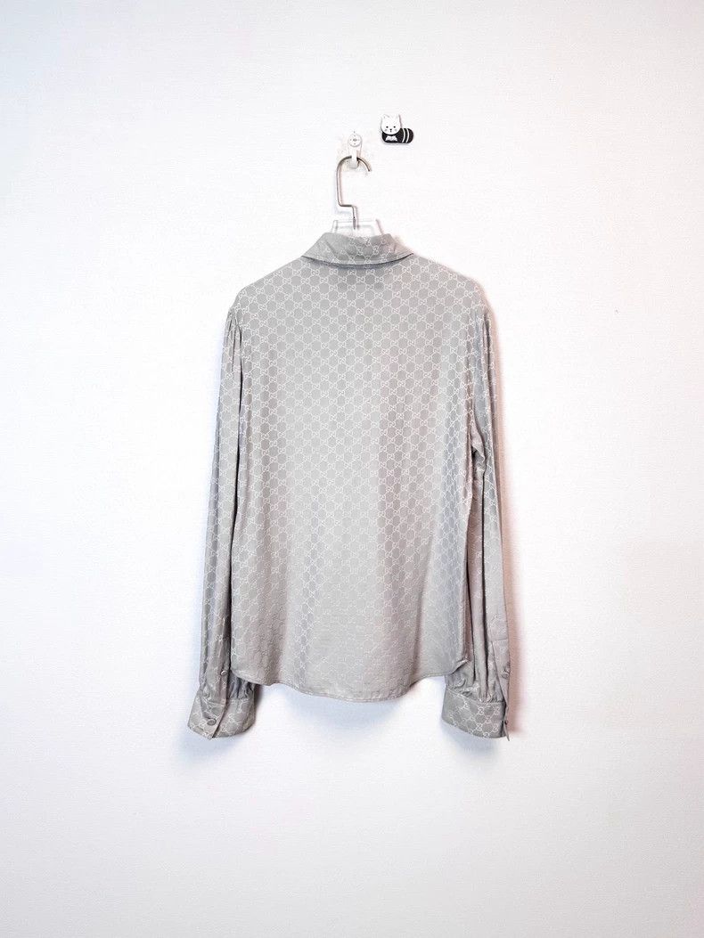 Gucci Gucci Size 14 New silk old flower full logo shirt 2503-Next Size US XS / EU 42 / 0 - 2 Thumbnail